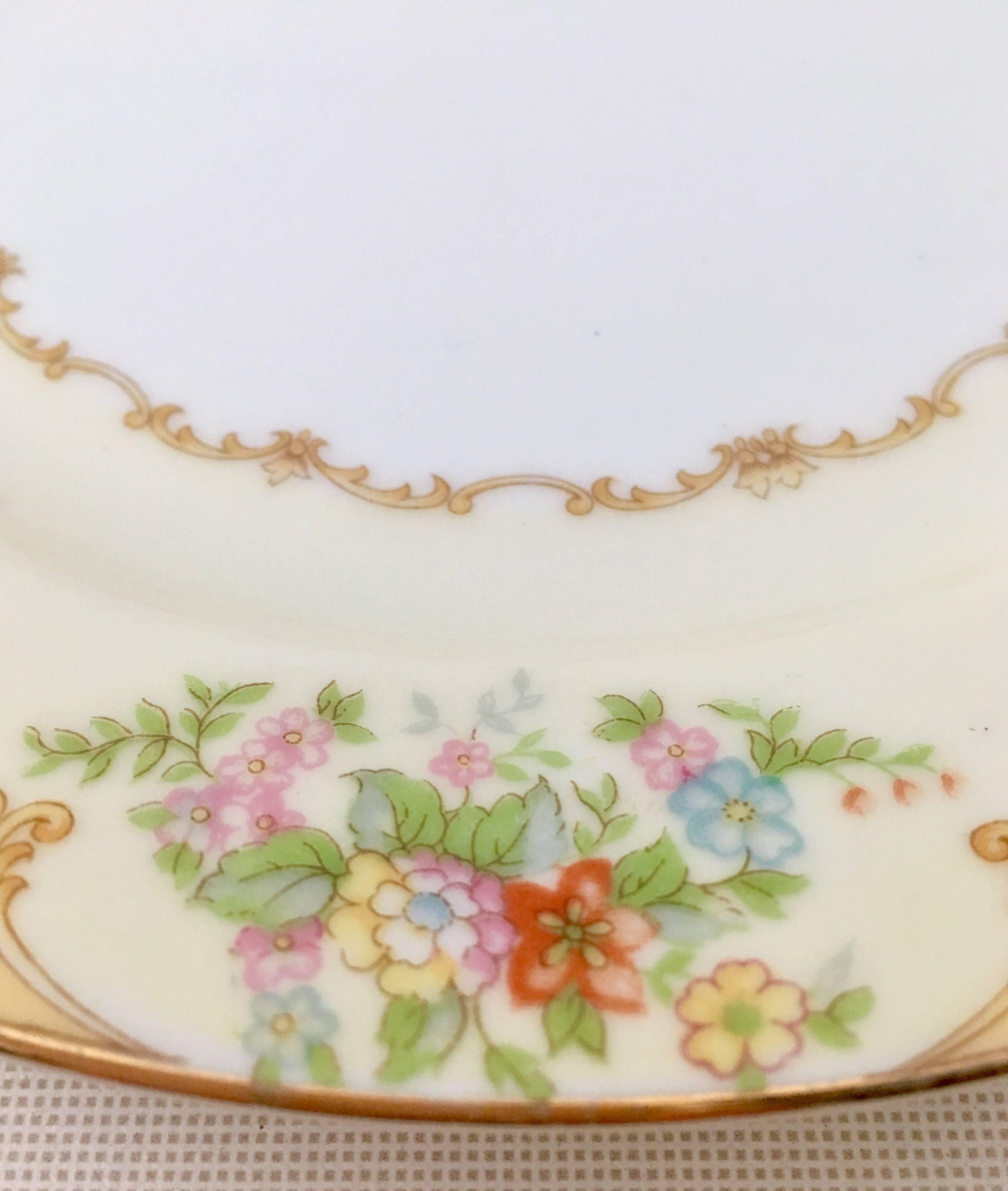 20th Century 1930'S Japanese Hand-Painted Dessert Plates Set of Ten For Sale