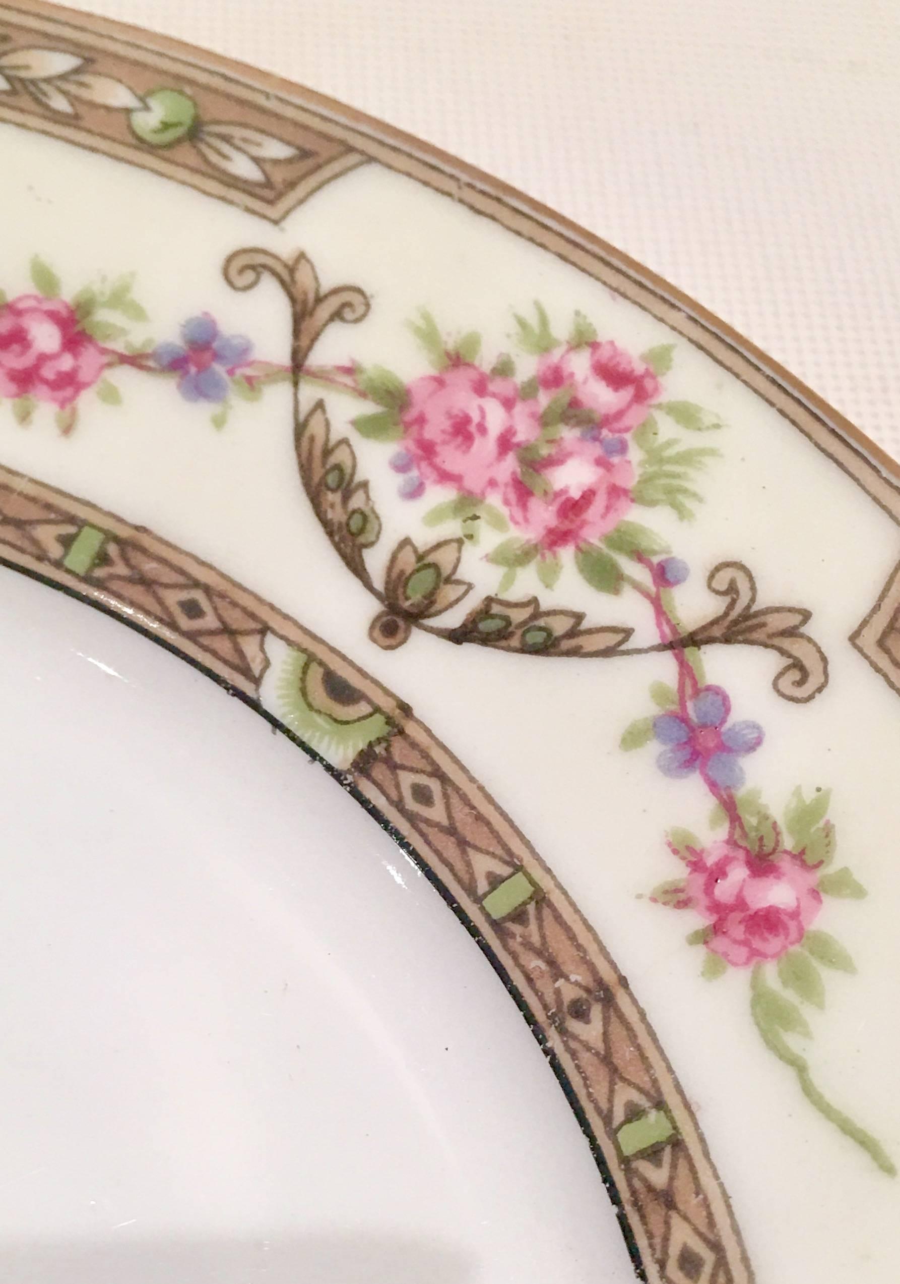 French Vintage Limoges France Porcelain Salad Dessert Plates, 
