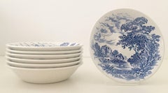 Wedgwood England "Countryside Blue" Dinnerware, Set of 30