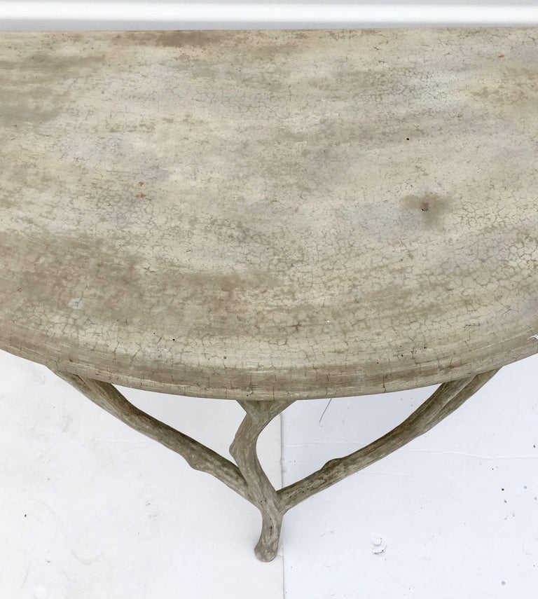 Faux Bois Concrete Twig Demilune Console Table at 1stDibs | faux bois ...