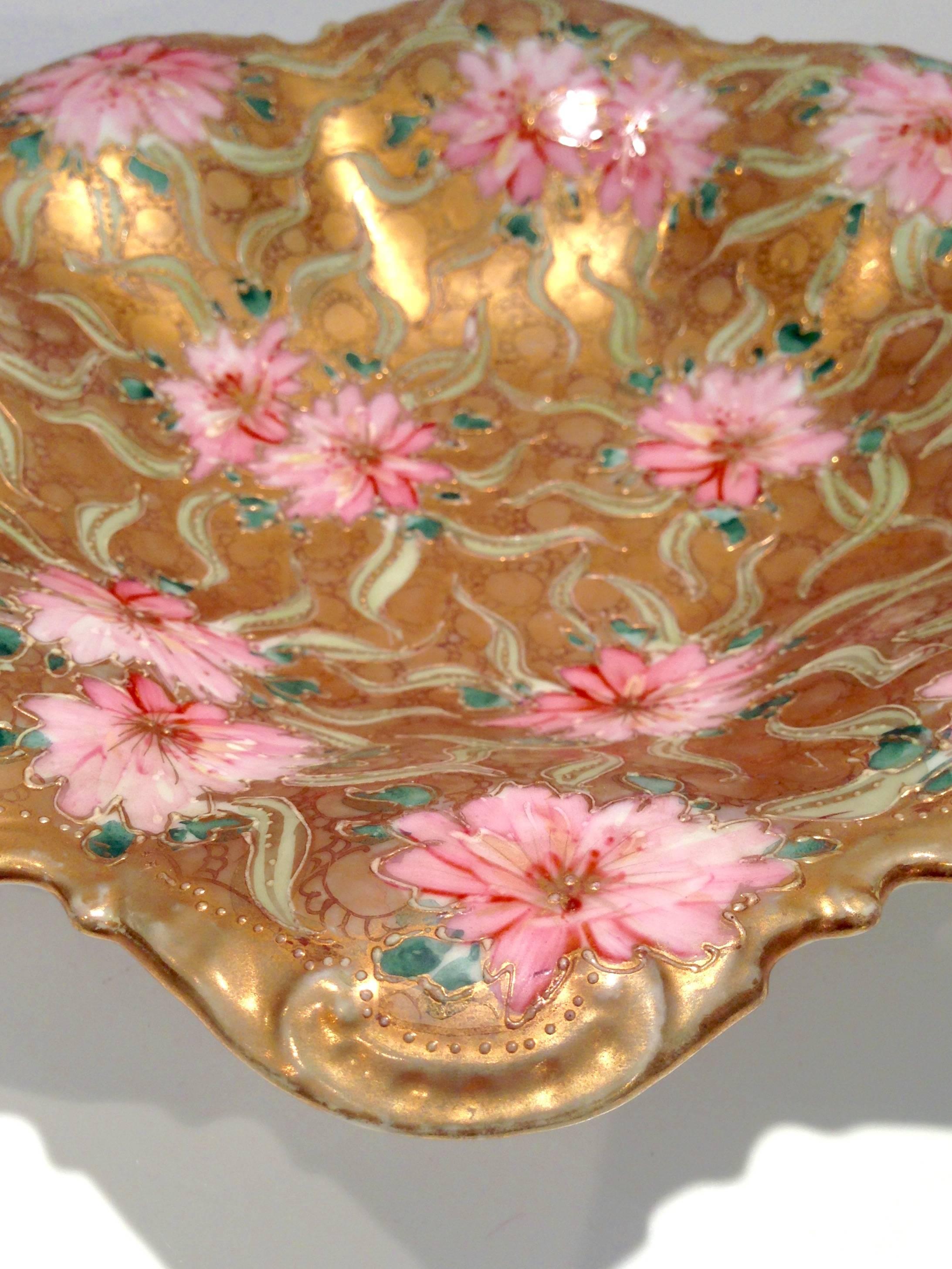 nippon hand painted bowl with feet