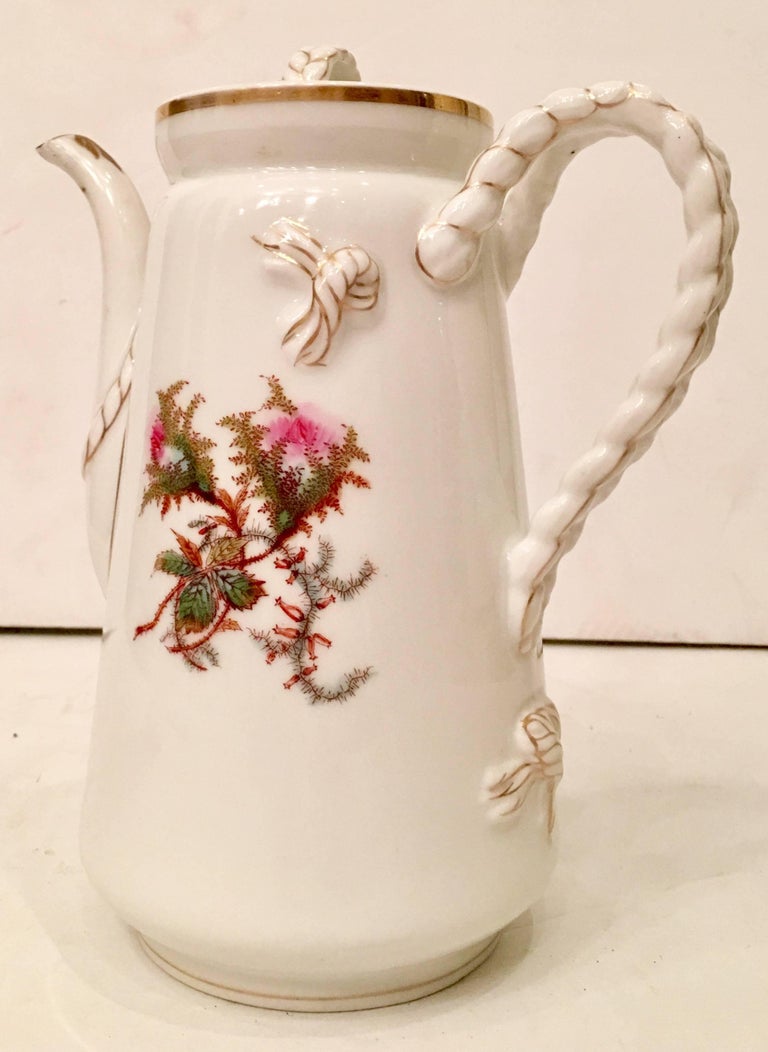 Vintage Haviland Limoge France "Moss Rose" Coffee Pot and Creamer Three