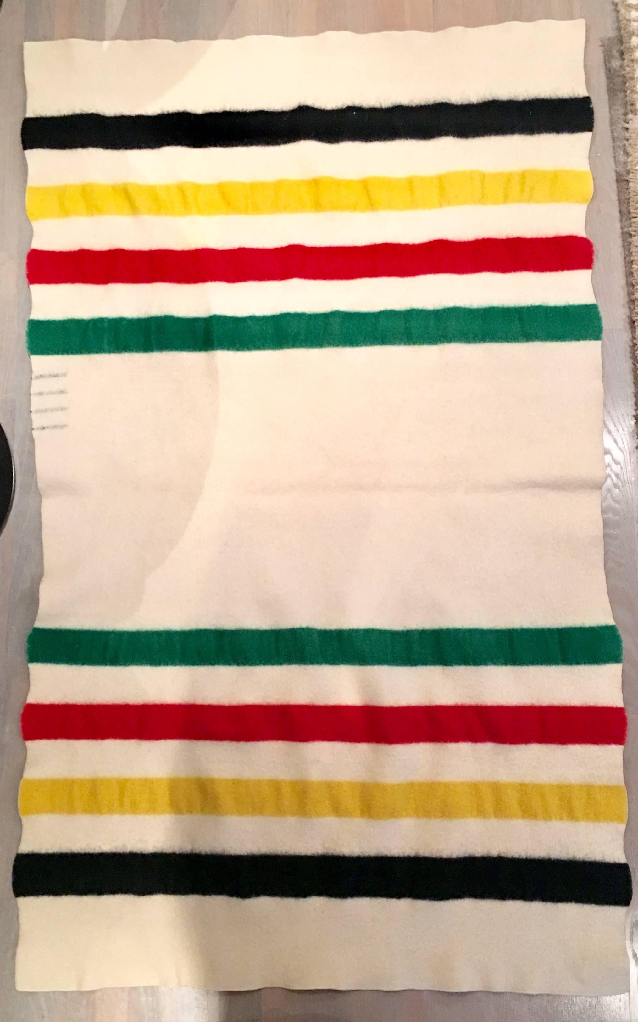Vintage Pendelton Glacier National Park Striped Blanket For Sale at