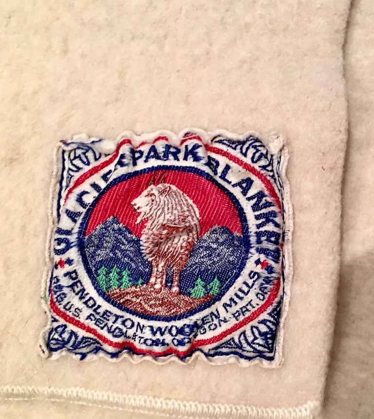 Vintage Pendelton Glacier National Park Striped Blanket For Sale at 1stDibs