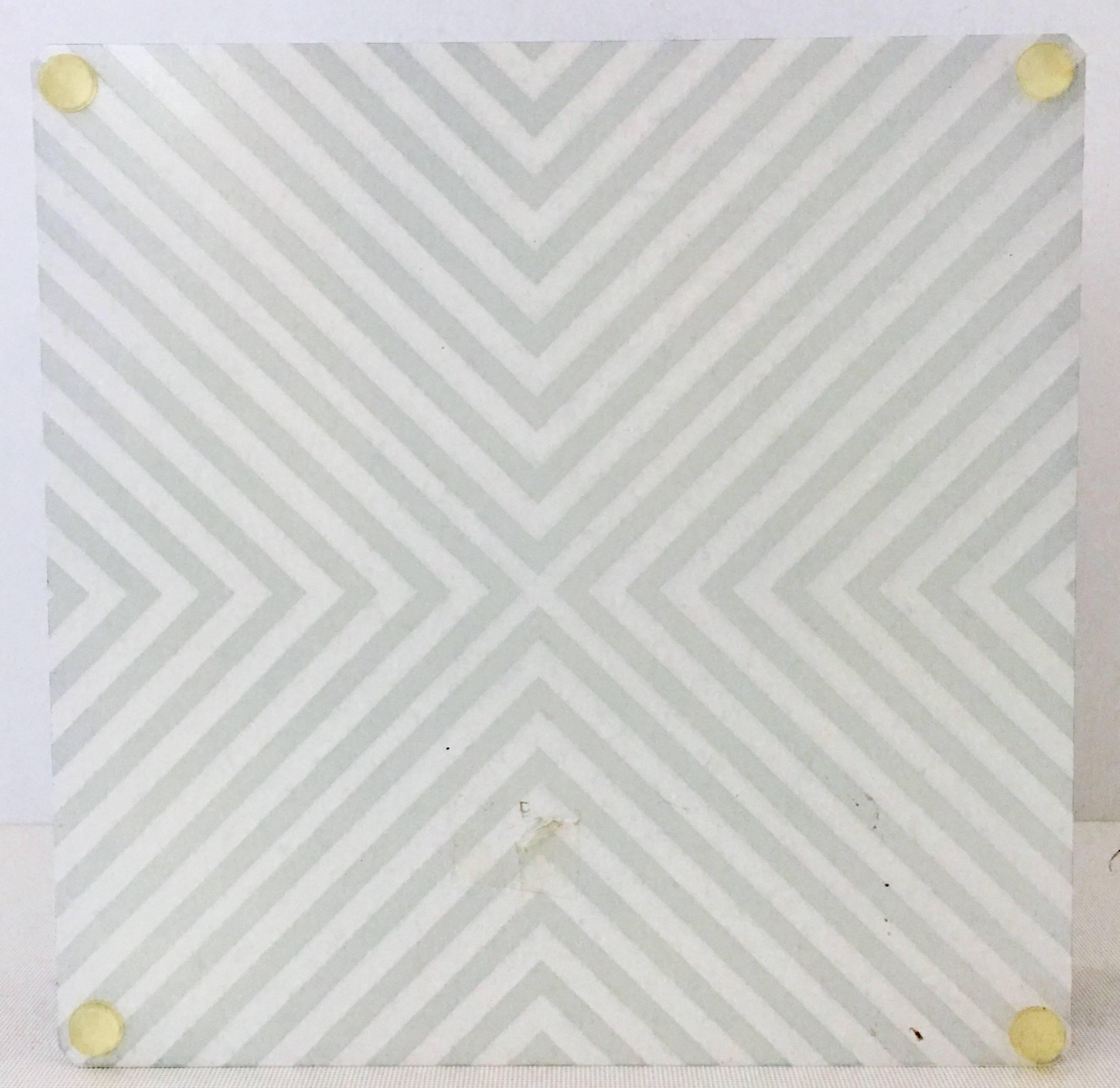 Lucite Optic Zebra Print Square Bowl by, Alexandra Von Furstenberg 5