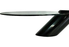 1970'S Modern 45 Degree Lacquered Glass Top "Zephyr" Coffee Table By Brueton