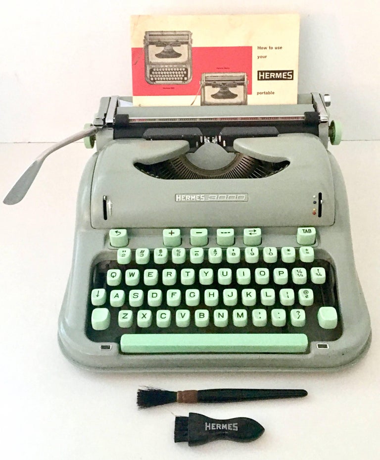 1950s Switzerland Hermes Green "3000" Typewriter at 1stDibs hermes