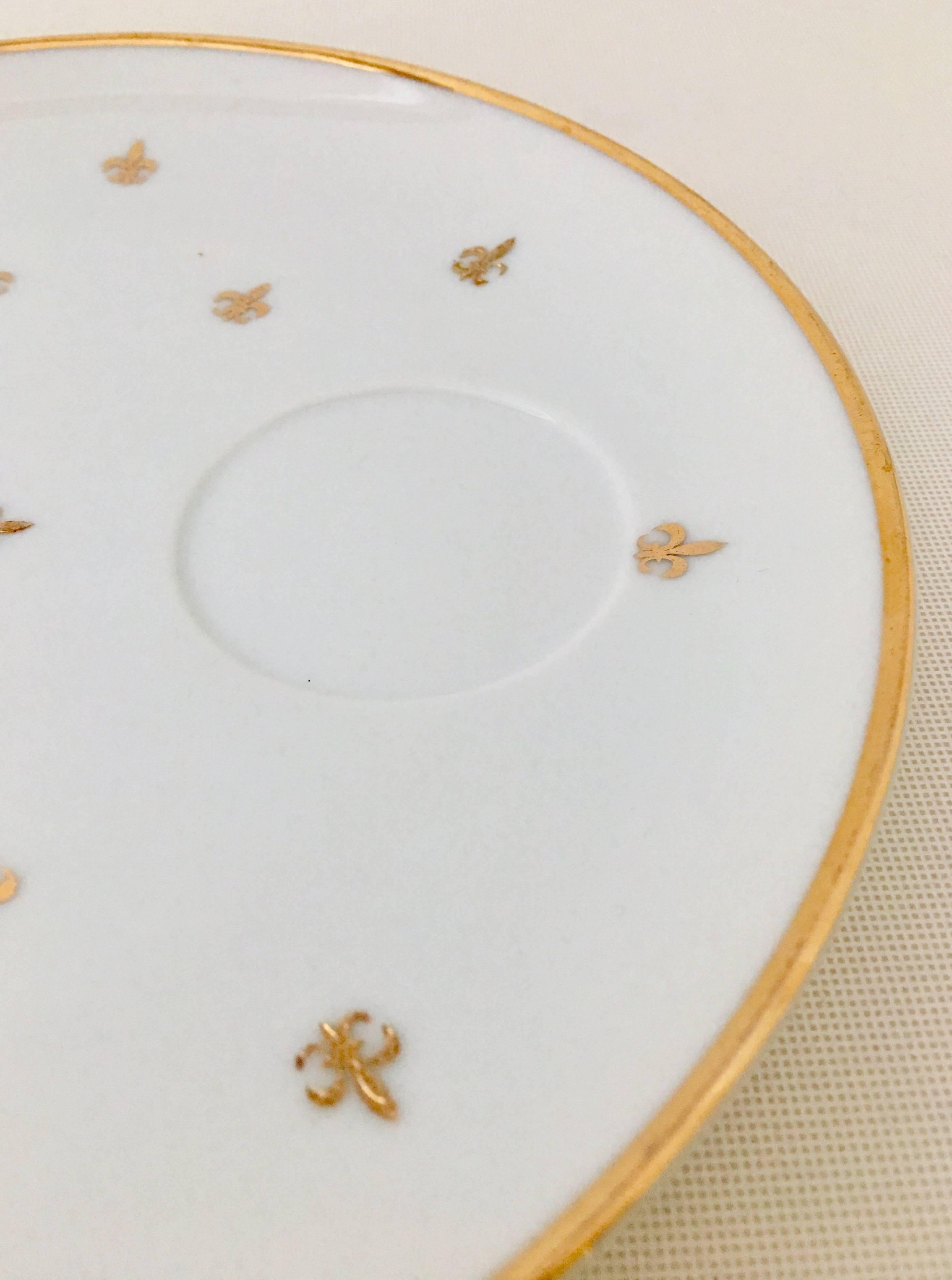 Vintage White and 22-Karat Gold Porcelain 