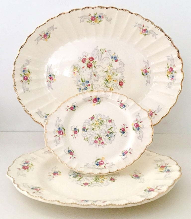 MidCentury American Limoges Dinnerware "Jennie Lind" Set Of 19 For