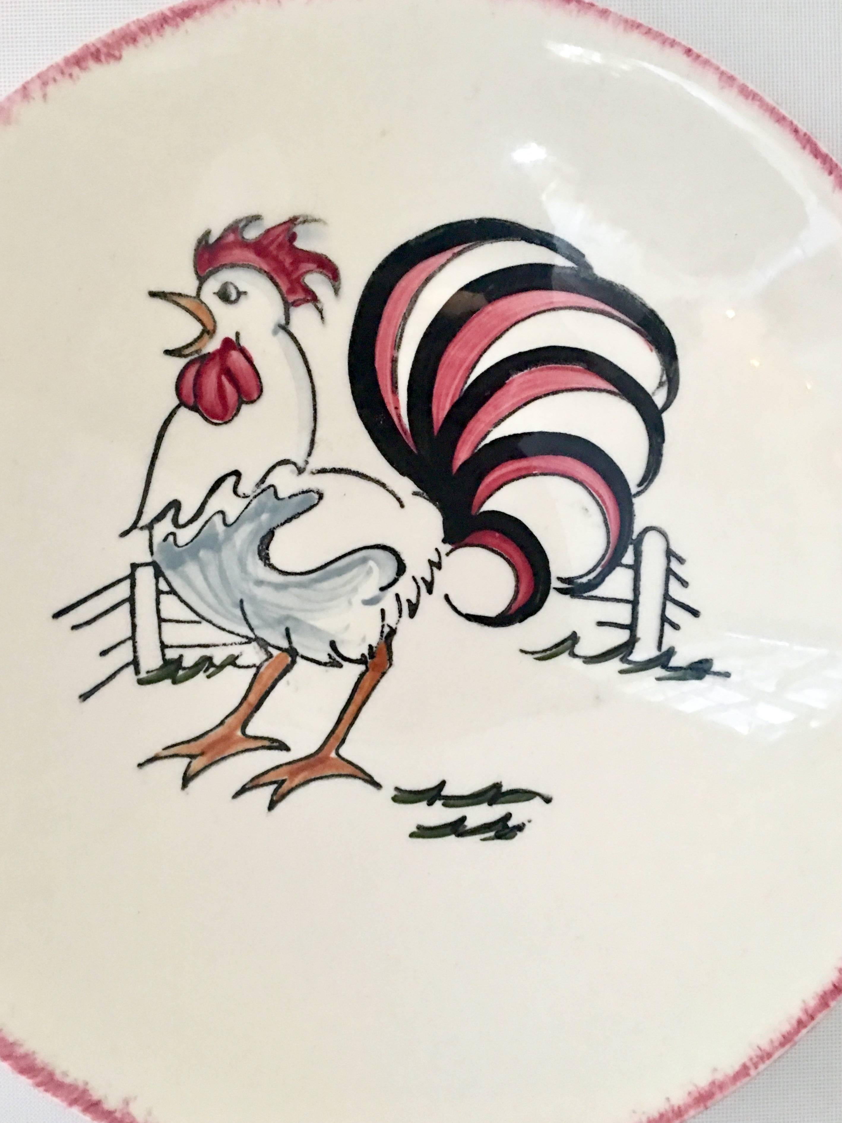 vintage rooster dinnerware