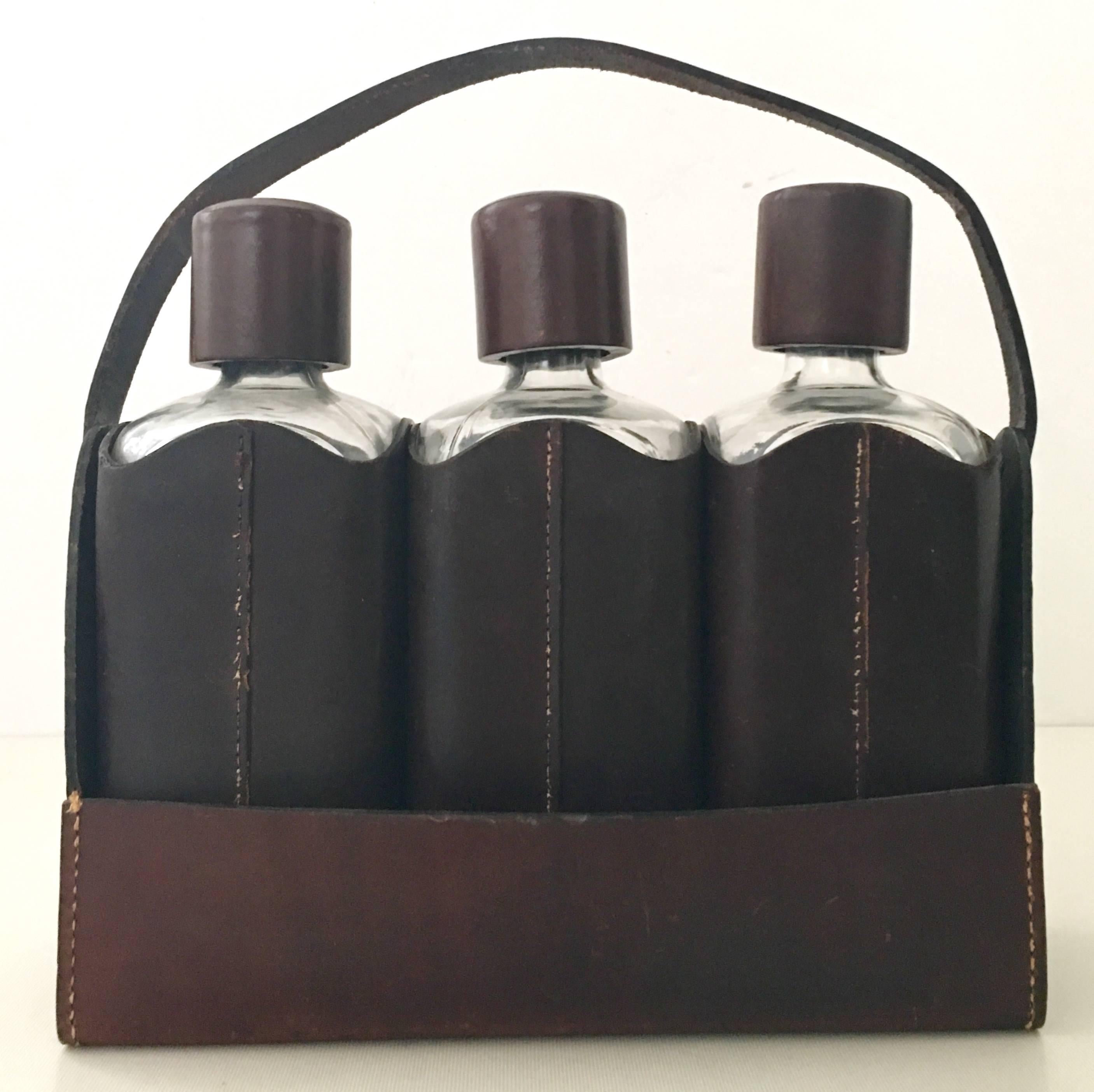 leather wrapped glass sets