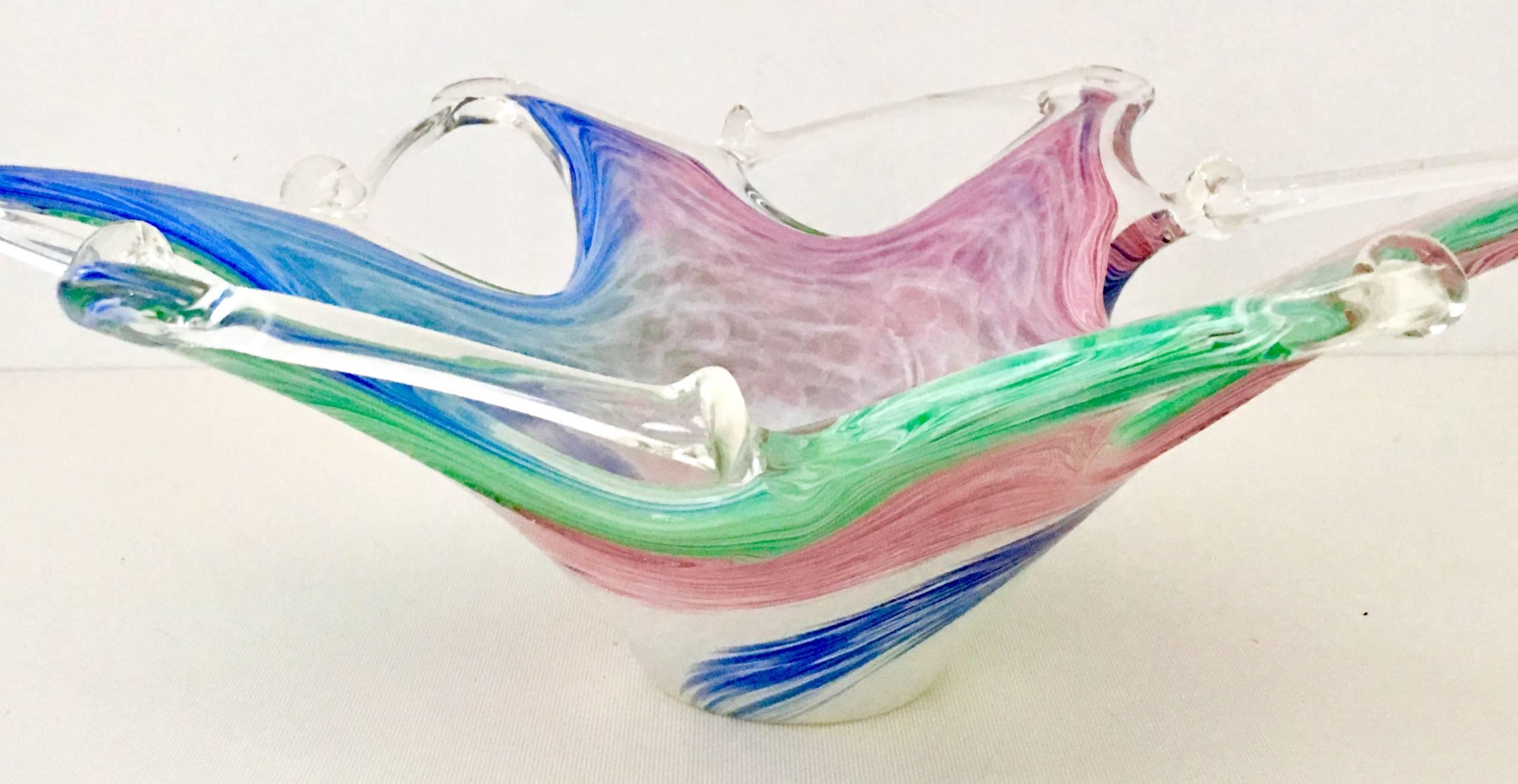 Vintage Italian Murano Glass Abstract Star Fish Center Bowl In Excellent Condition In West Palm Beach, FL