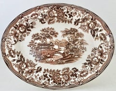 1940'S Staffordshire Ironstone Oval Serving Platter "Tonquin" By Alfred Meakin