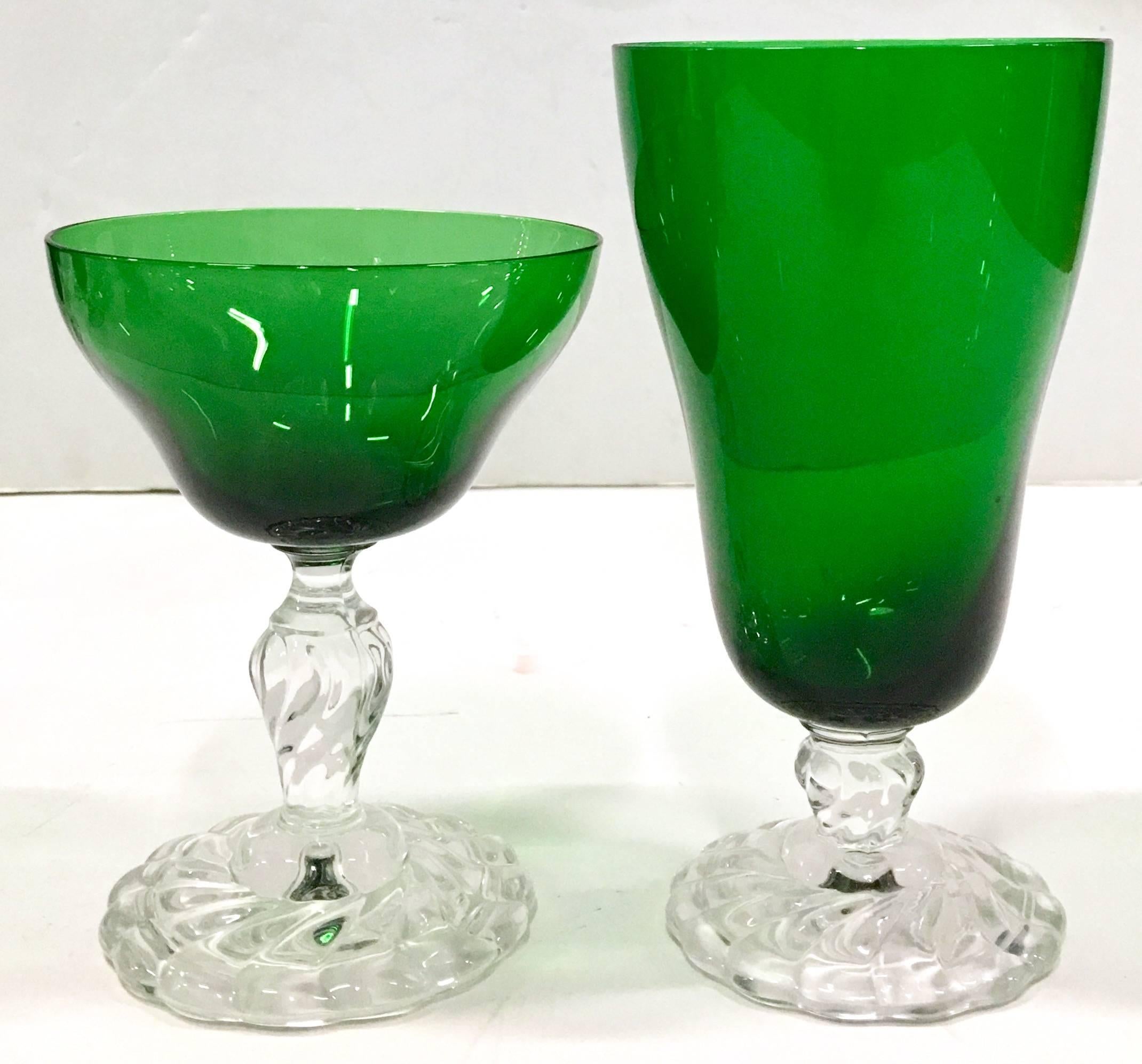 emerald green drinking glasses