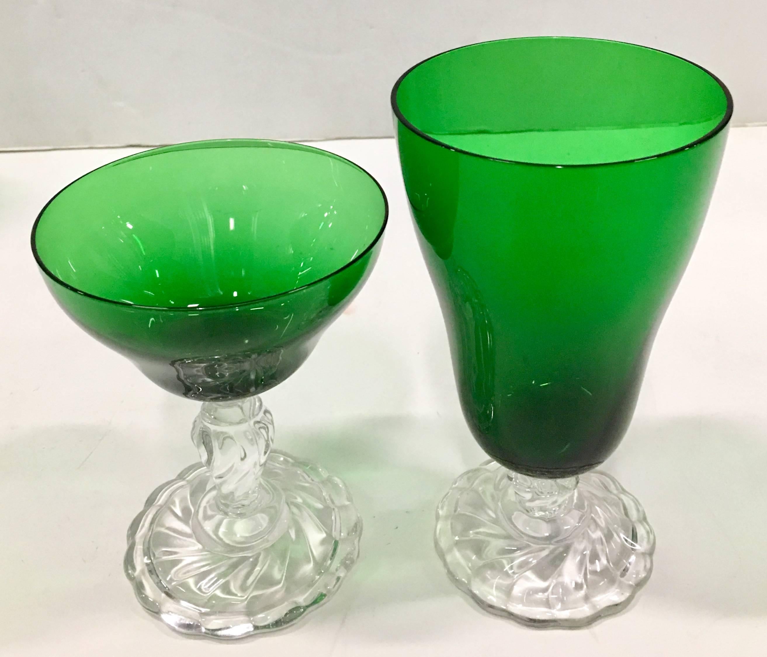 emerald green wine glasses