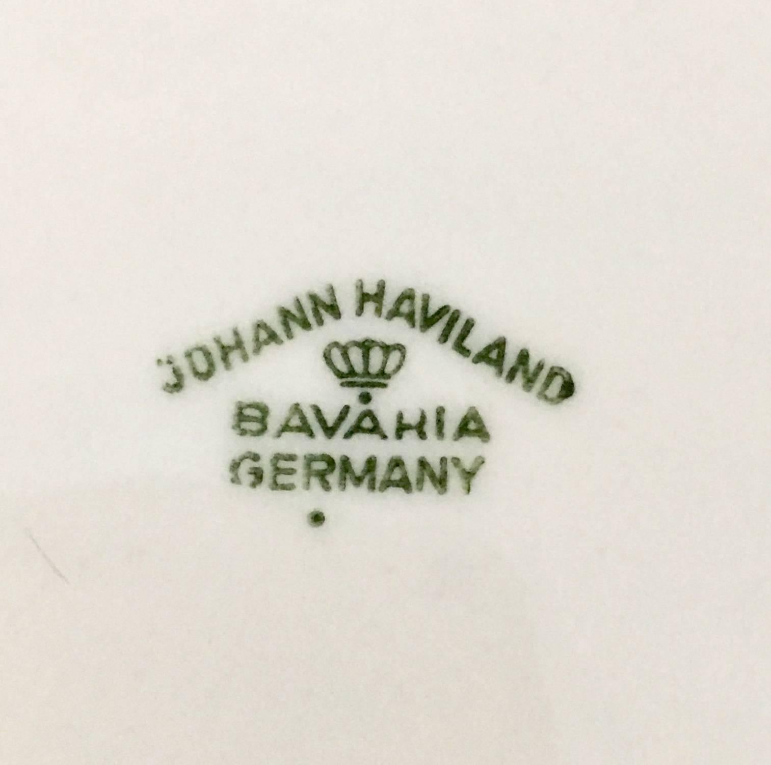 20th Century Johann Haviland German Porcelain & Platinum 