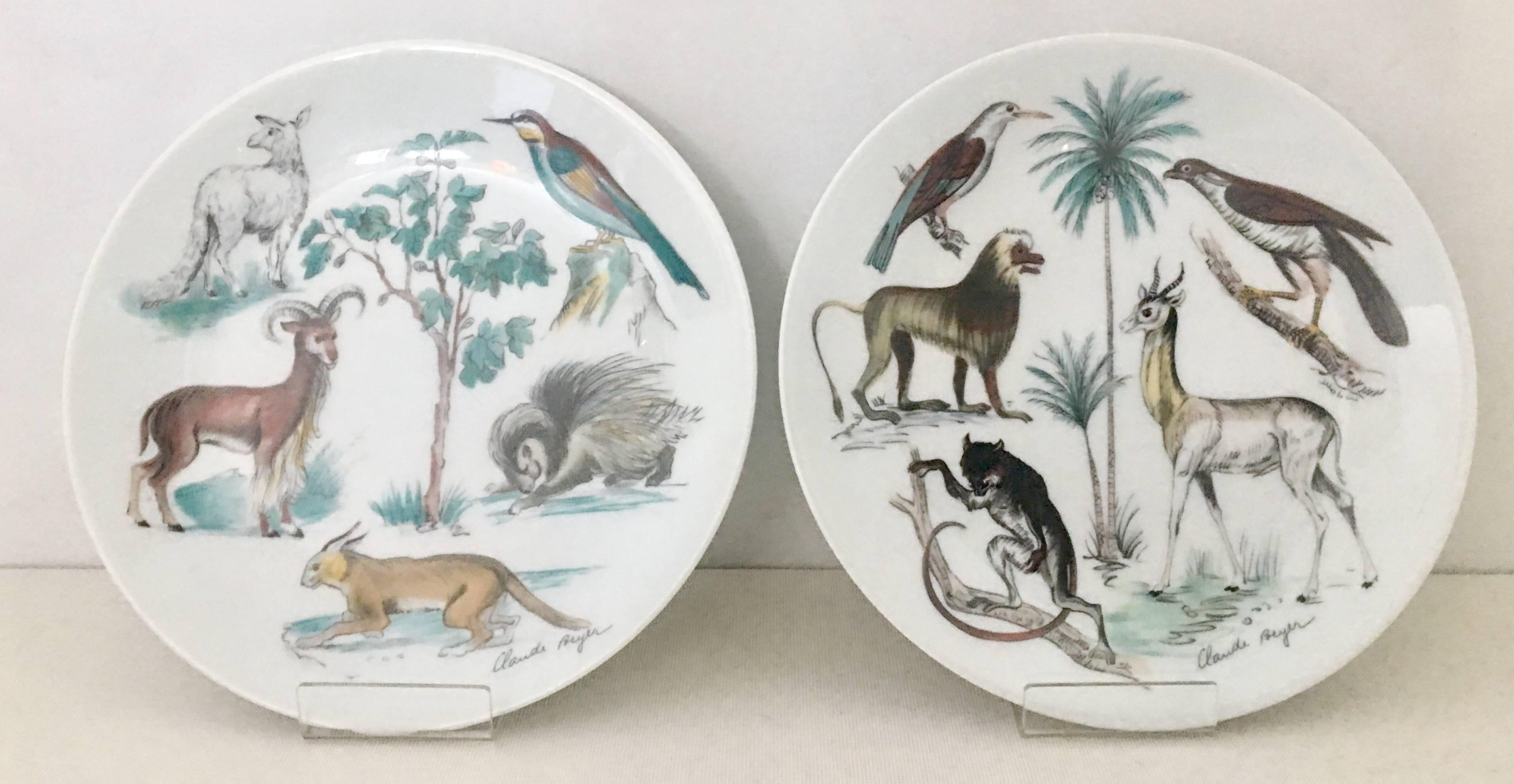 1970s set of five Haviland Limoge porcelain plates, 