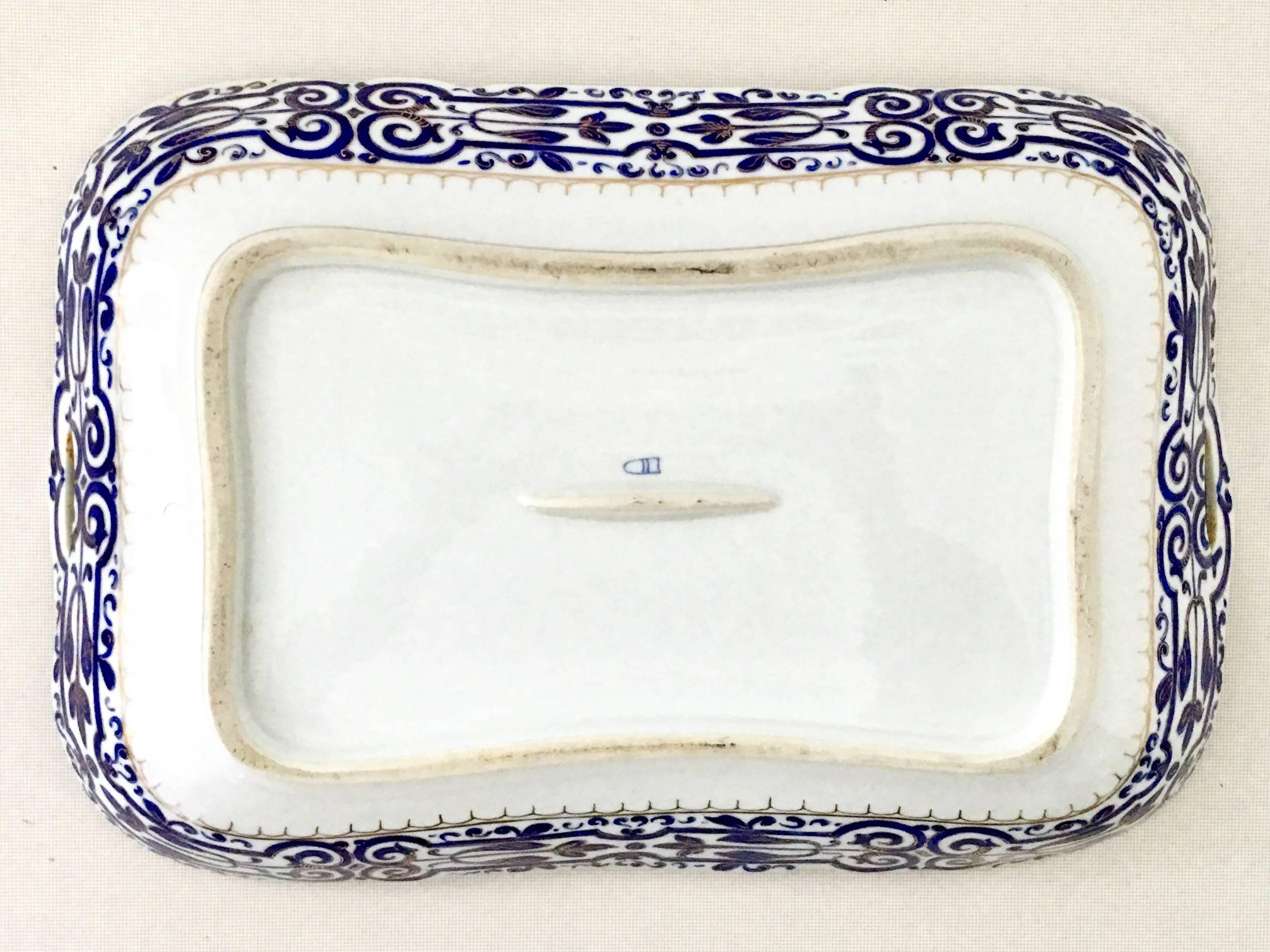 19th Century Hand-Painted Porcelain Serving Tray and Trivet by Fischer & Mieg 4