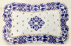 19th Century Hand-Painted Porcelain Serving Tray and Trivet by Fischer & Mieg