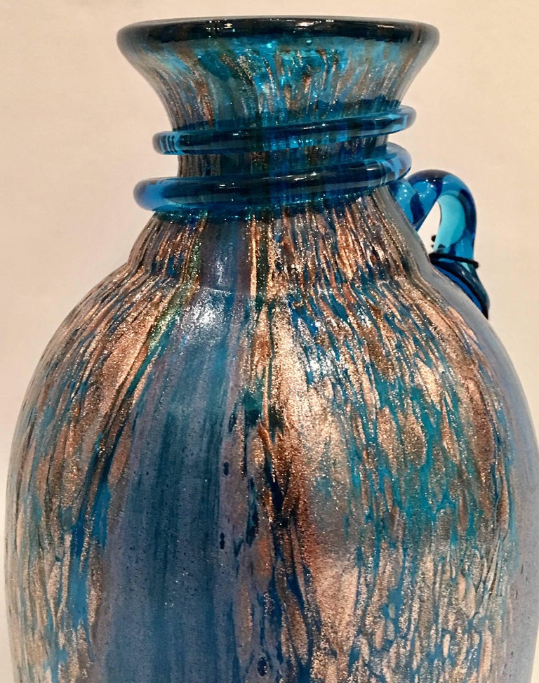 Contemporary Handblown Glass Amphora "Favrile" Vase by Dale Tiffany at