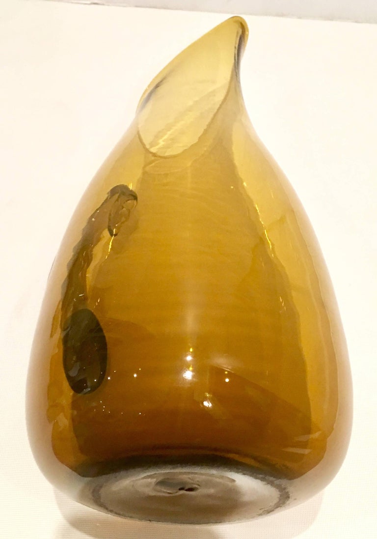 Mid-Century Modern Blenko Glass Amber Handled Pitcher at 1stDibs ...