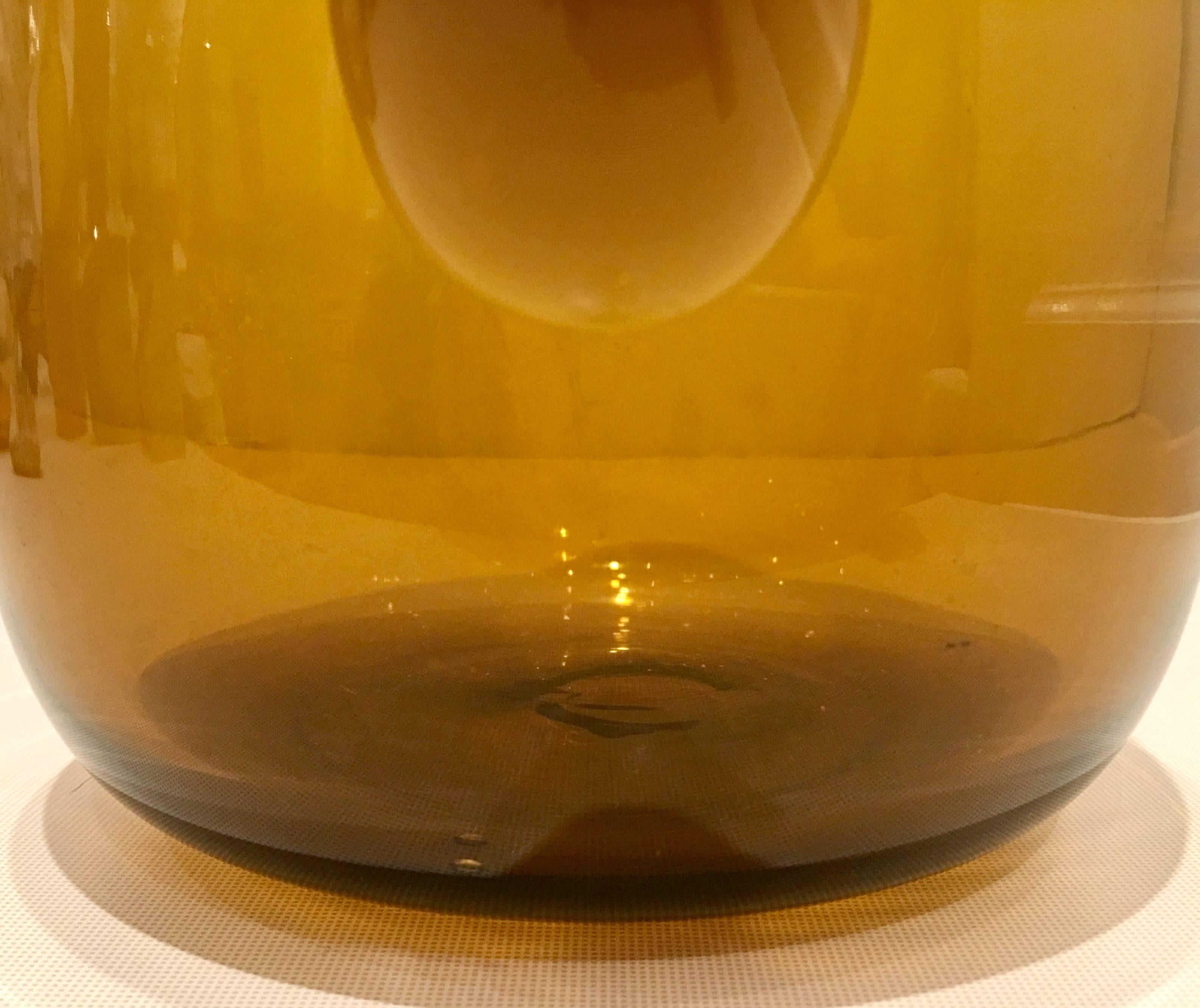 20th Century Mid-Century Modern Blenko Glass Amber Handled Pitcher