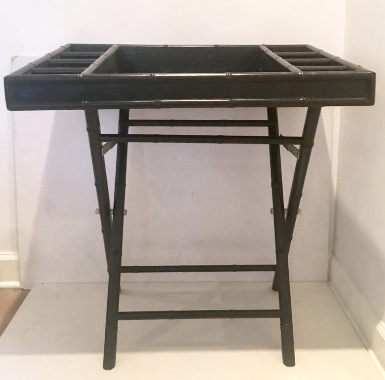 20th Century Wood And Rattan Faux Bamboo Campaign Style Folding Desk 20th Century Campaign Style Faux Bamboo Rattan And Wood Folding Travel Desk This Unique
