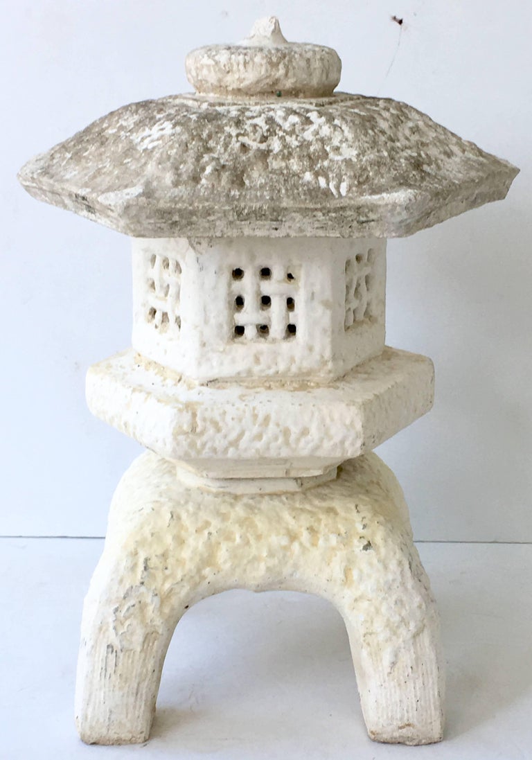Vintage Japanese Cast Stone Pagoda Lantern Sculpture ...