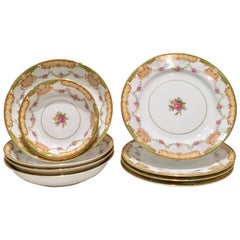 Retro 1930'S Japanese Porcelain Dinnerware Set By, Noritake S/12
