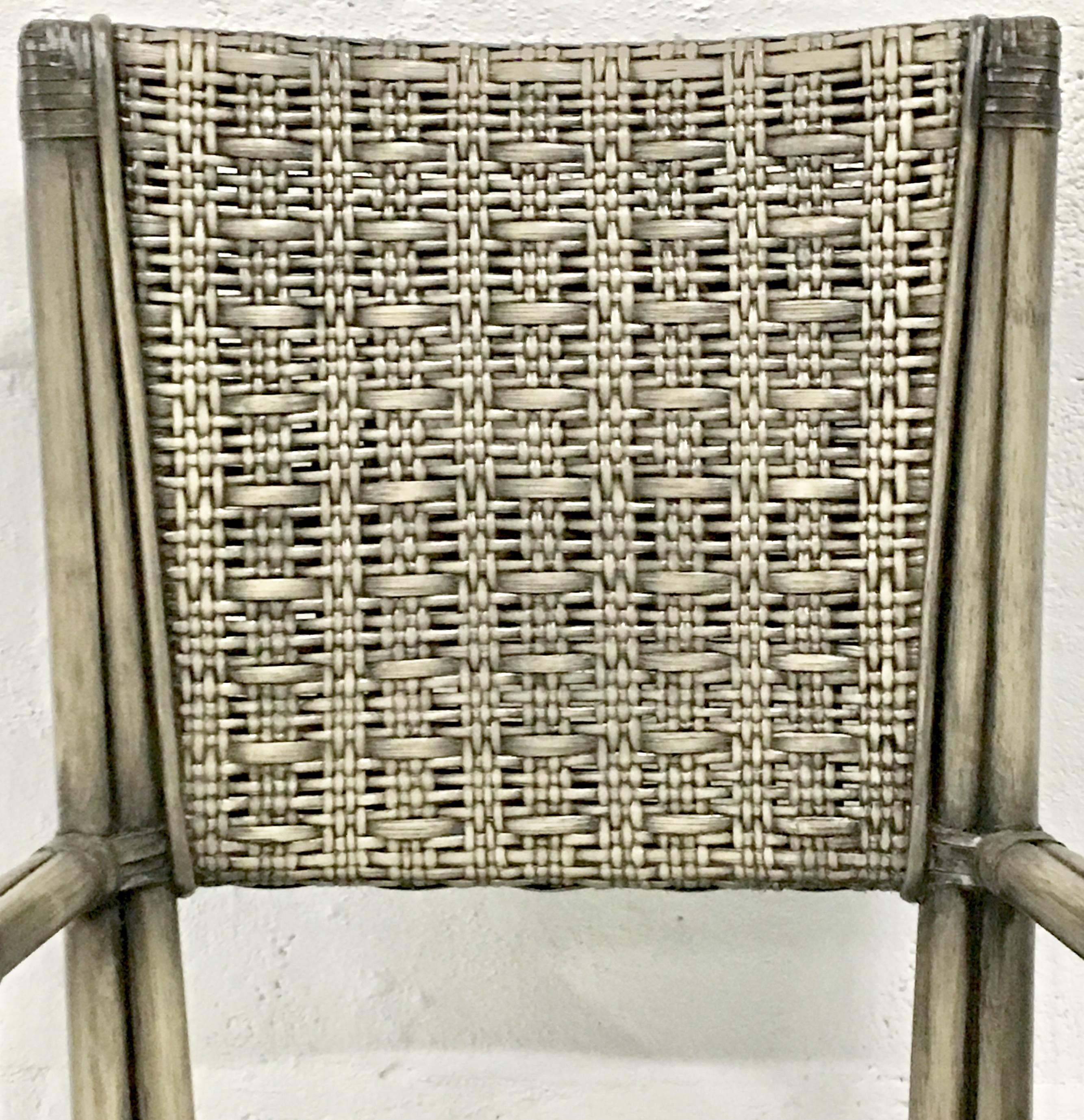 21st Century Pair of Rattan Upholstered Armchairs by, David Francis For Sale 1