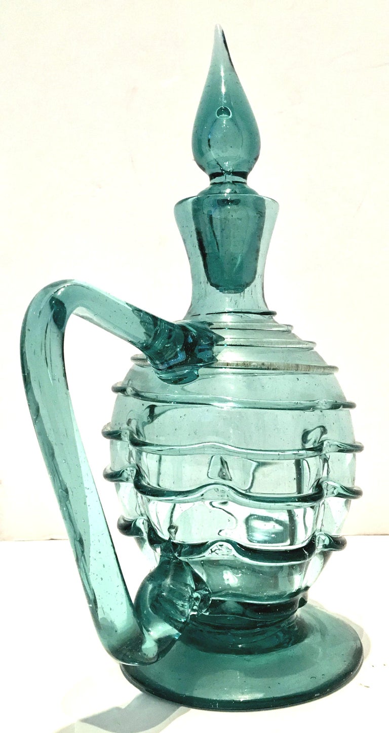 Mid20th Century Modern Blown Glass "Genie" Footed Decanter Pitcher For Sale at 1stDibs
