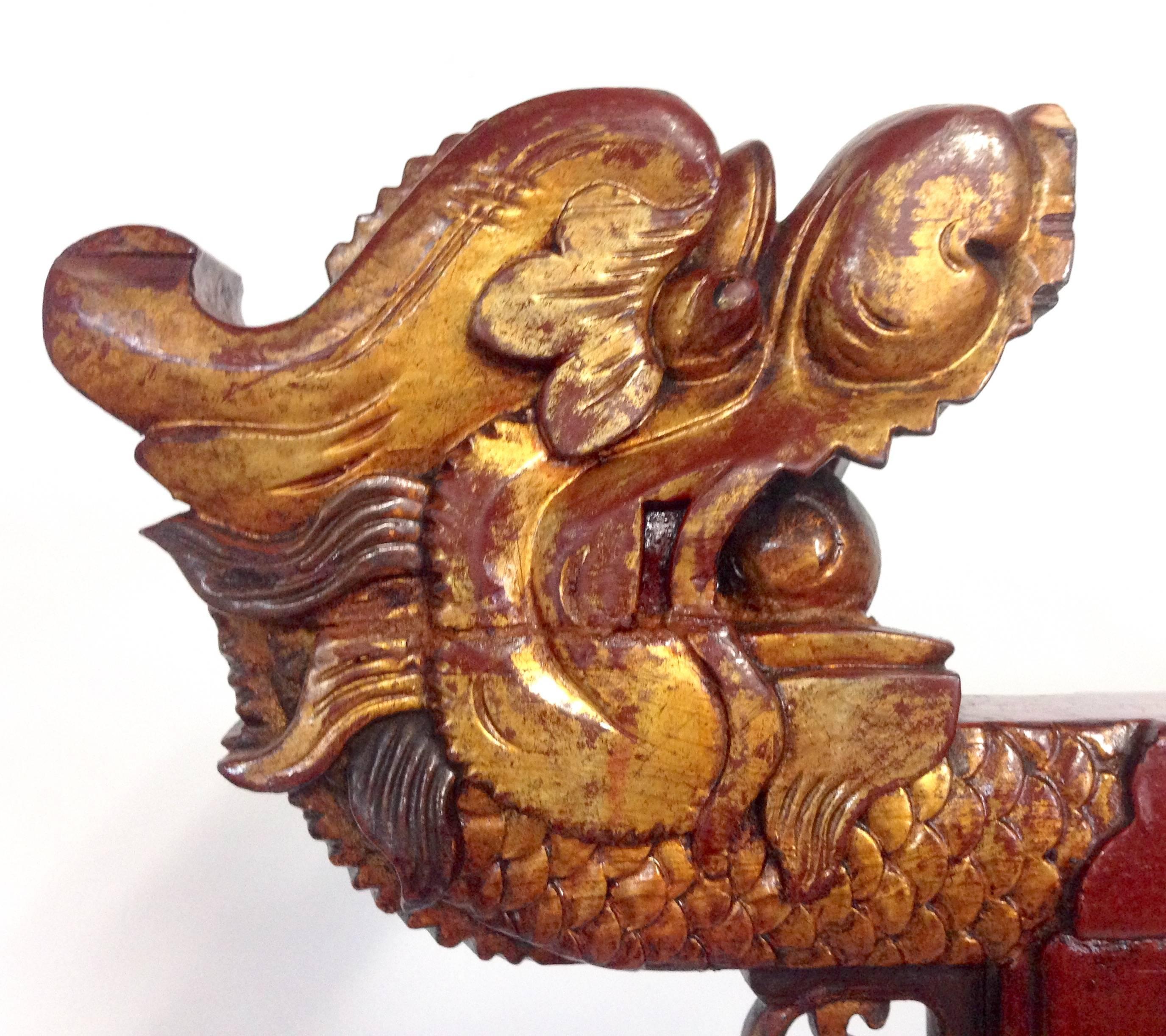 Antique Mahogany Chinese Dragon Garment Rack 1