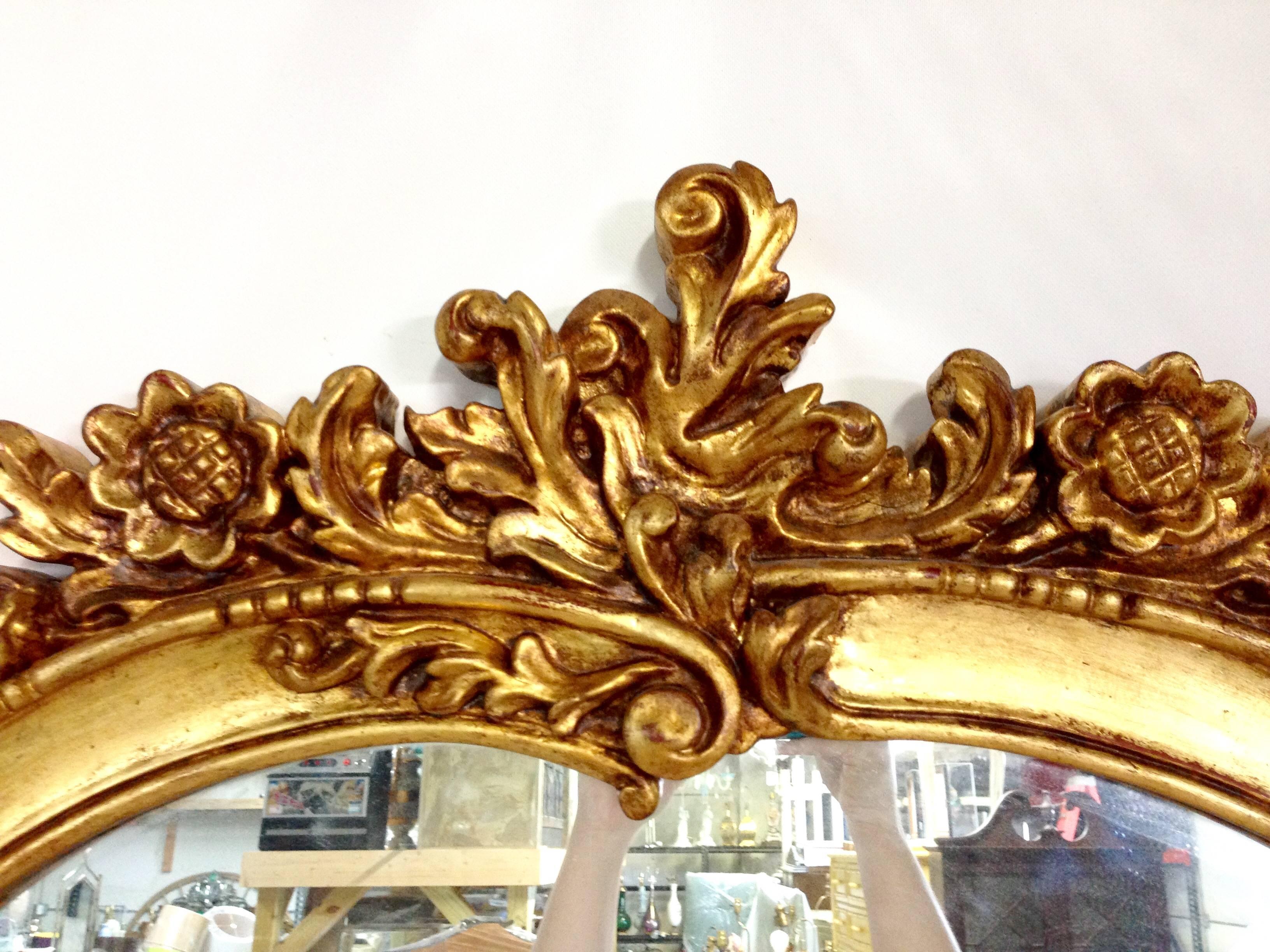 Rococo 19th-Century Carved Giltwood Mirror