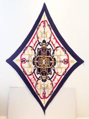 Hermes Pellier Paris Eperon d'or Plisse Scarf