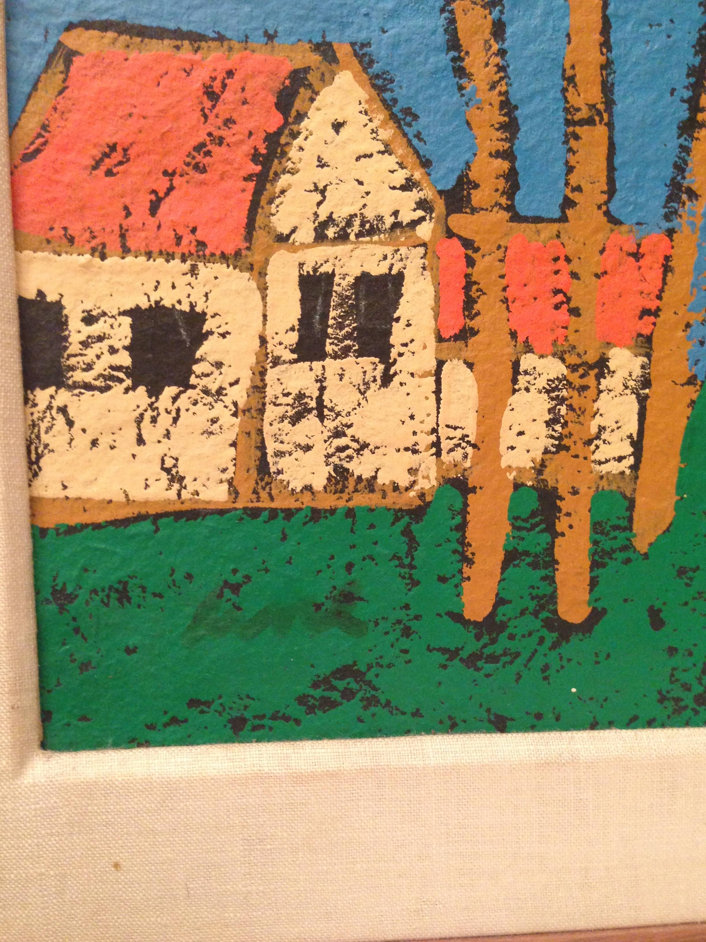 American Mid-Century Karl Mann Original Oil Painting, 
