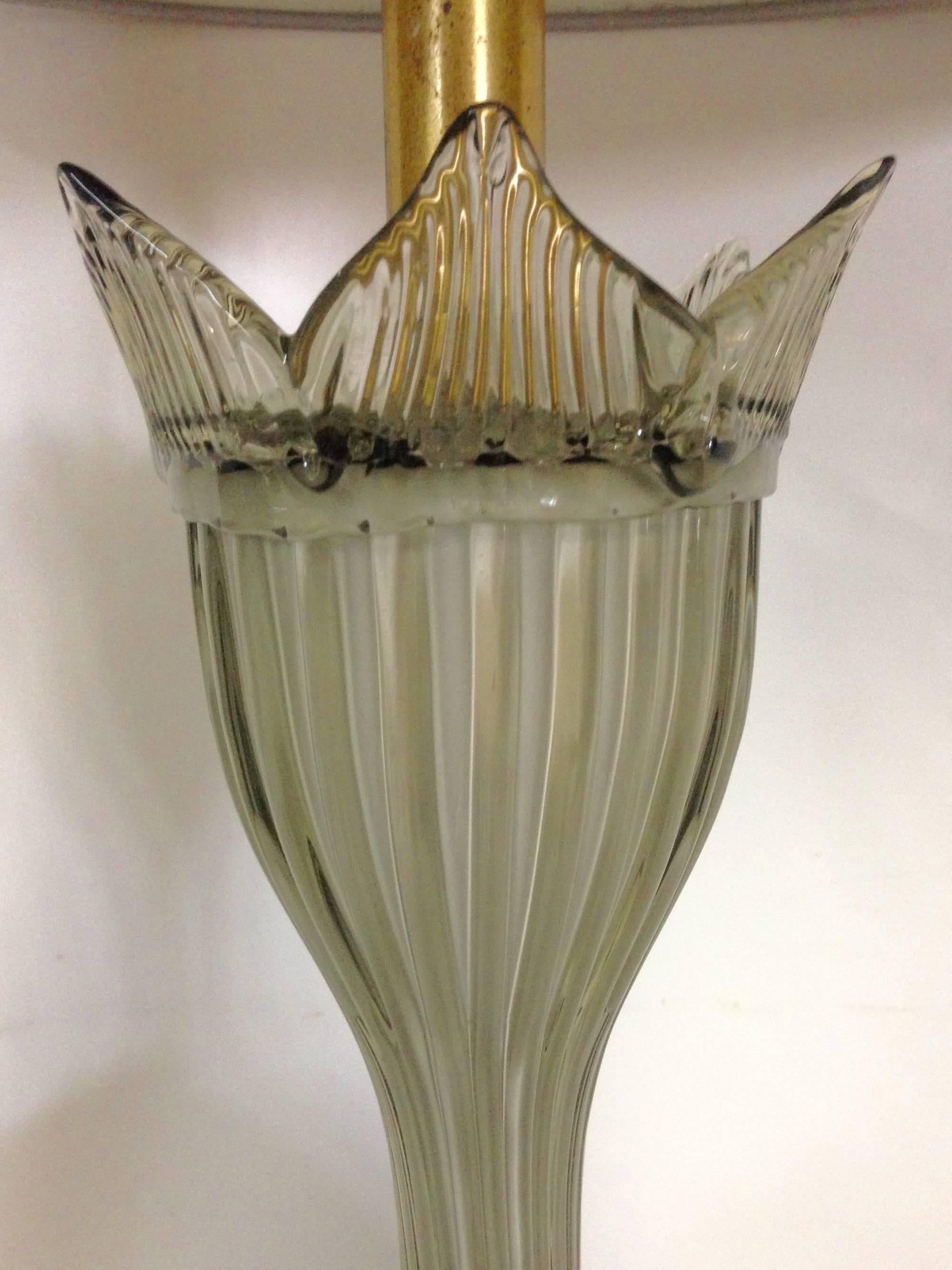 Mid-Century Modern 1960's Italian Murano Glass Lamp By, Marbro 