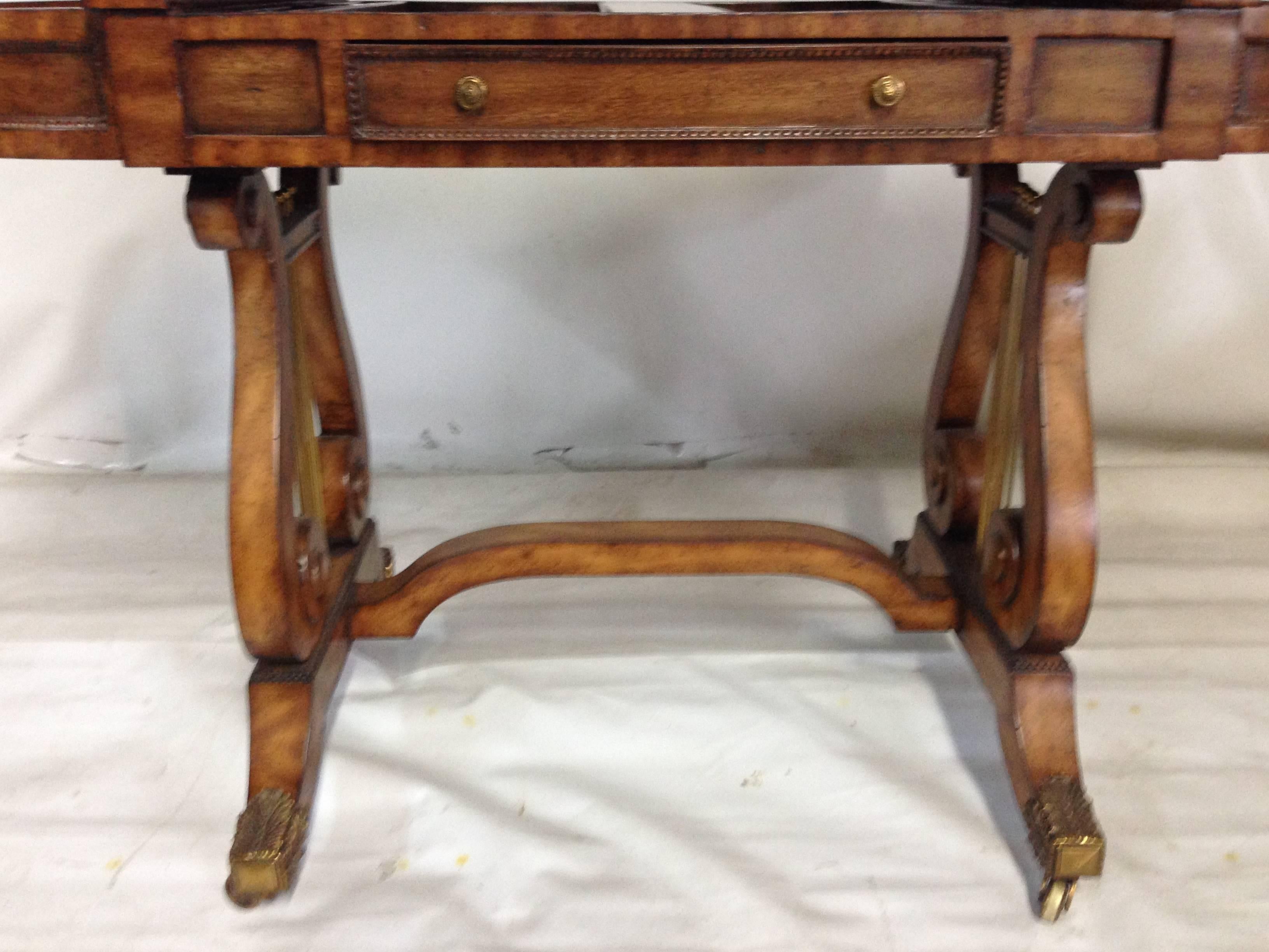 1960s Mahogany and Leather Top Game Table 3