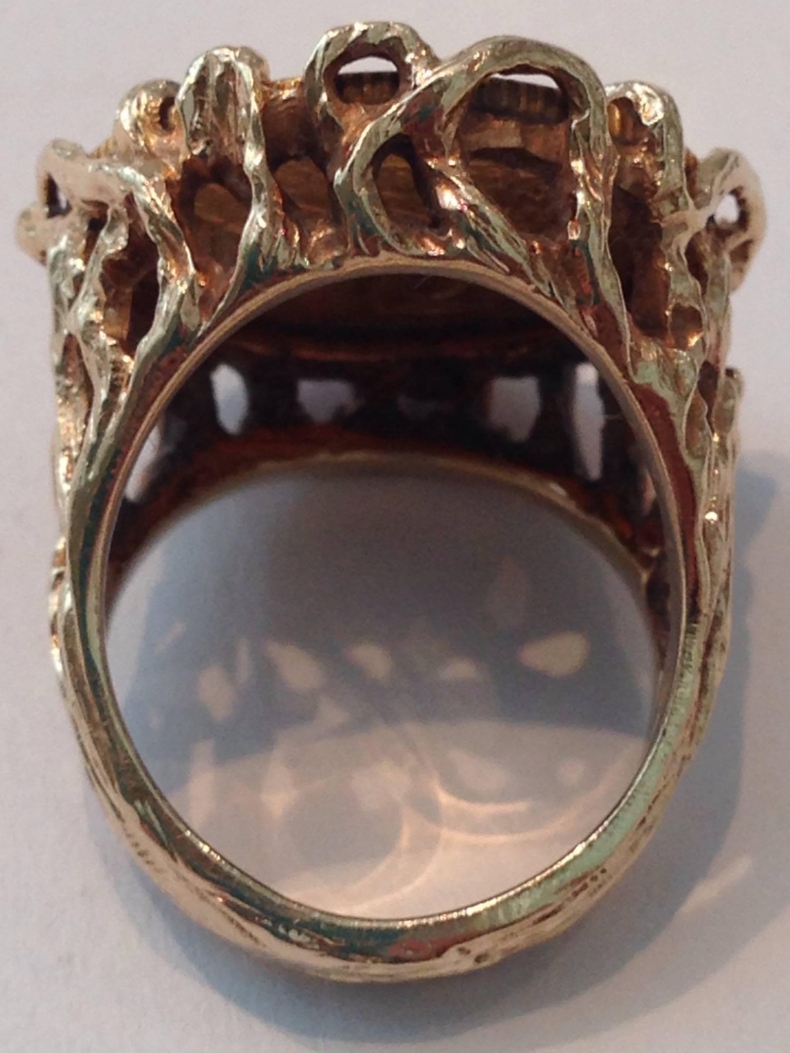 indian head gold coin ring