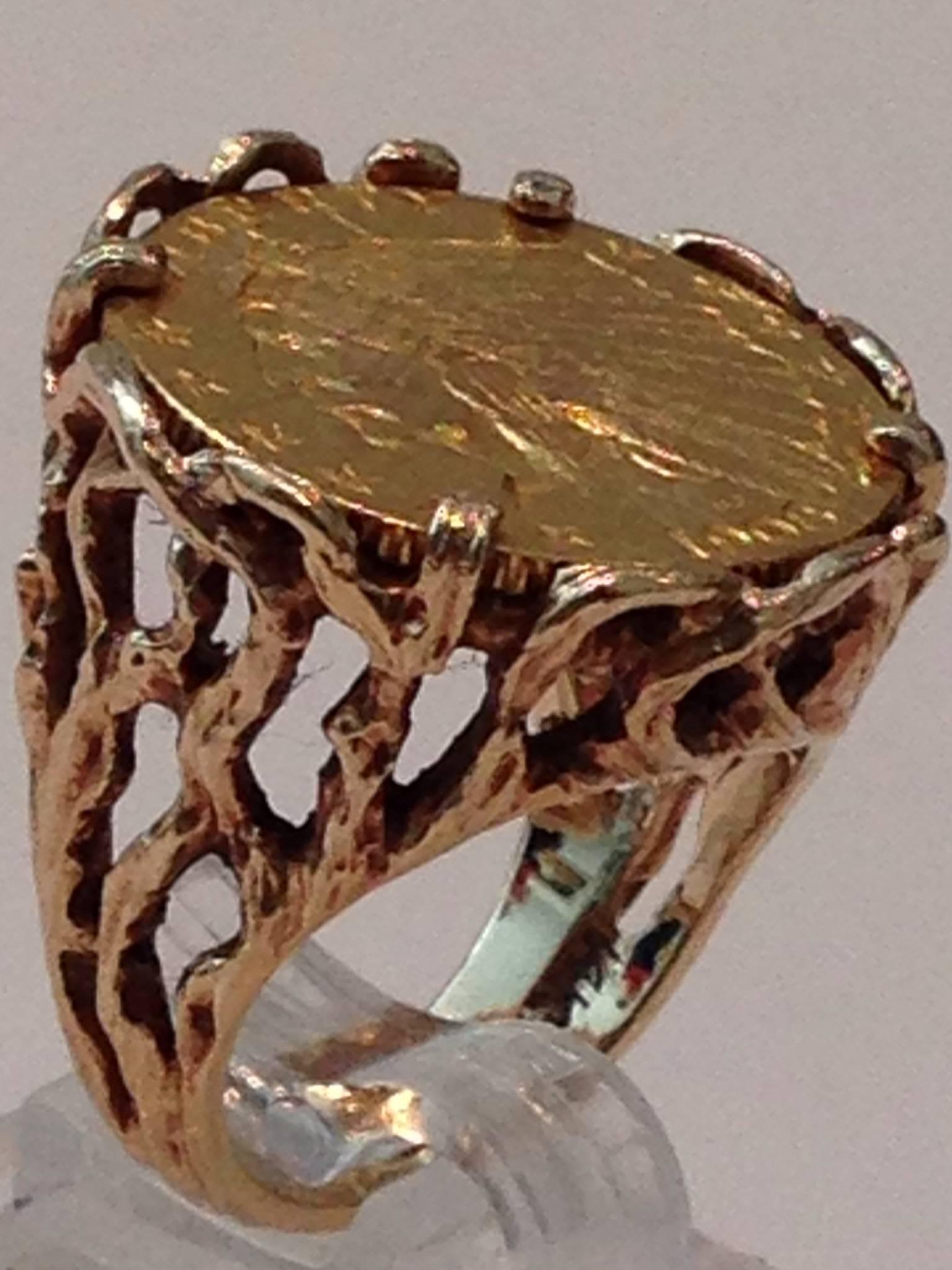 gold liberty coin ring