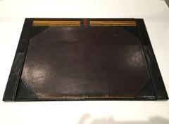70'S Gucci Leather Python & Semi Precious Header Two-Piece Desk Blotter