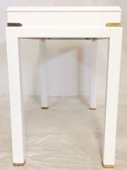 1960s White Lacquered Backgammon Game Table by Lane