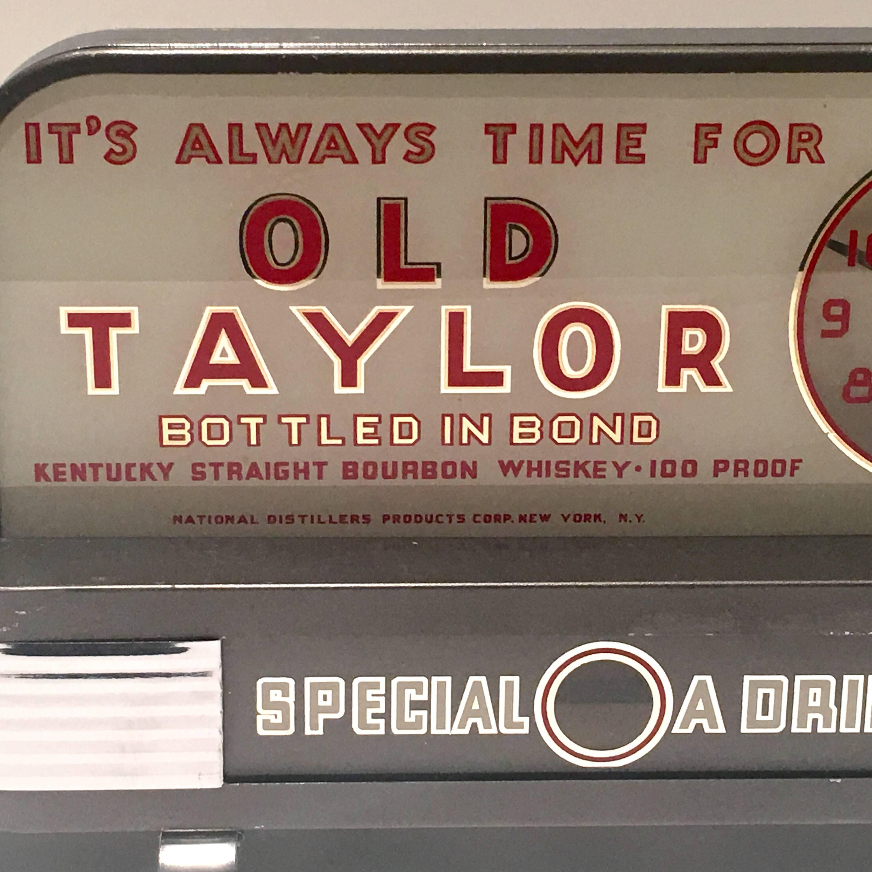 1930s Bond & Lillard Old Taylor Whiskey Bar Topper - 