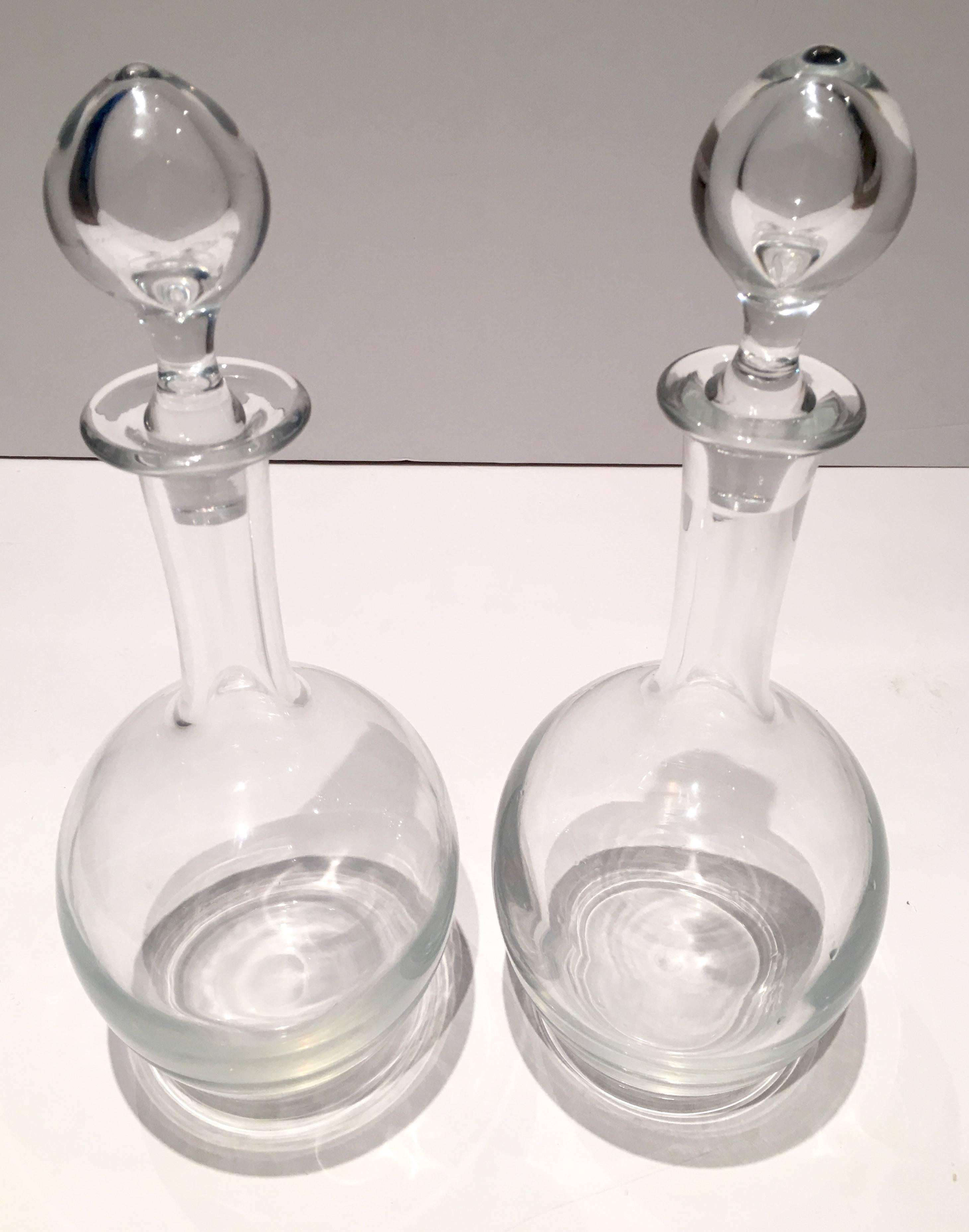 French Pair of Baccarat France Crystal Decanters -
