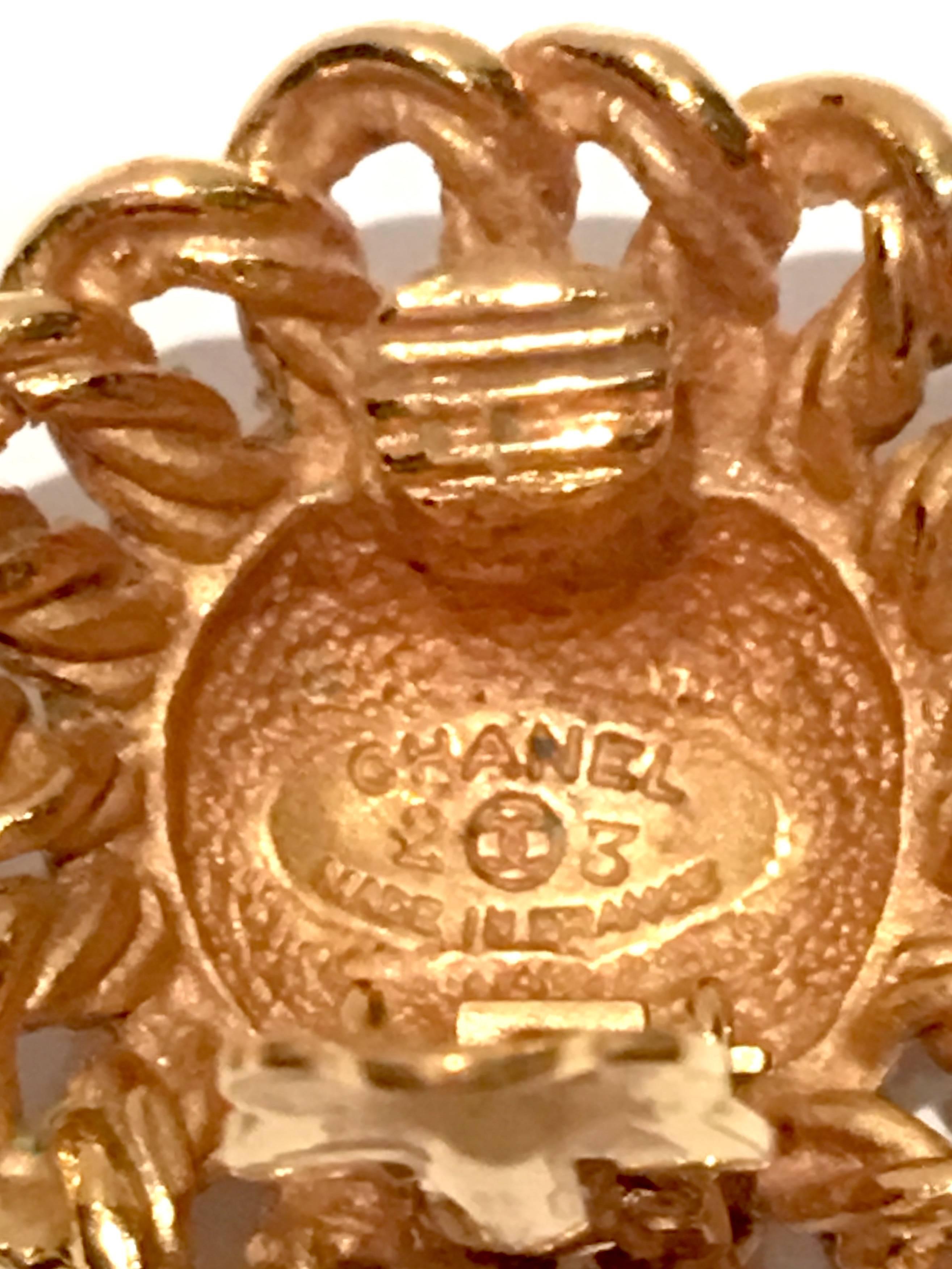 1980' s Chanel Round Dome & Rope Earrings In Excellent Condition In West Palm Beach, FL