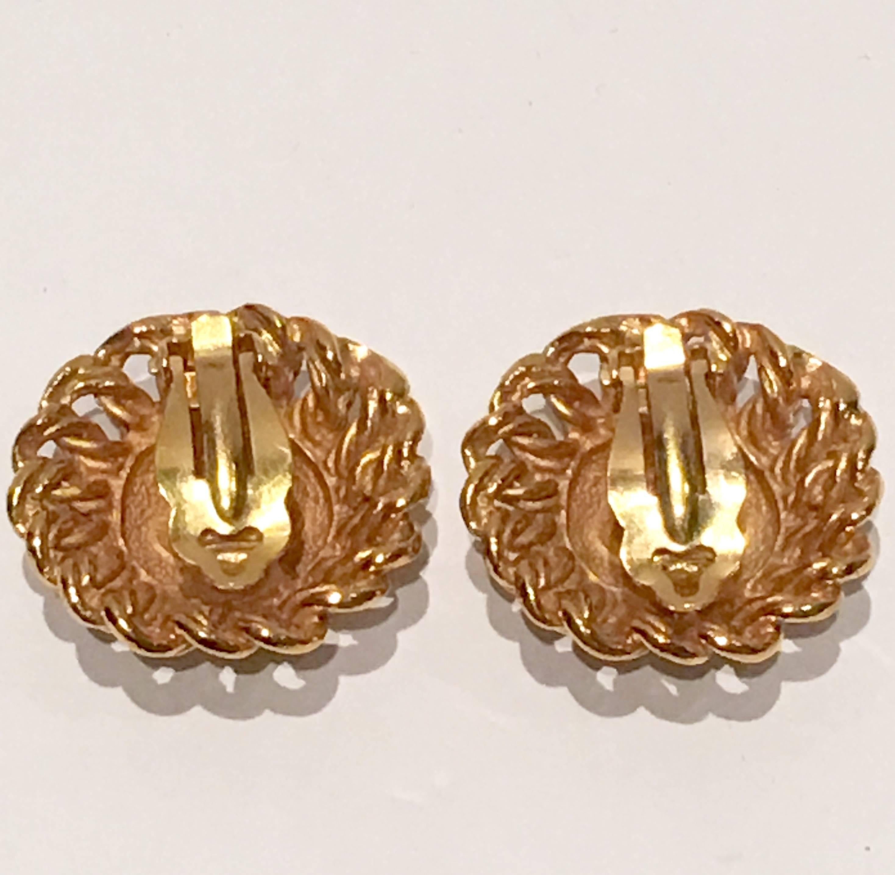 Late 20th Century 1980' s Chanel Round Dome & Rope Earrings