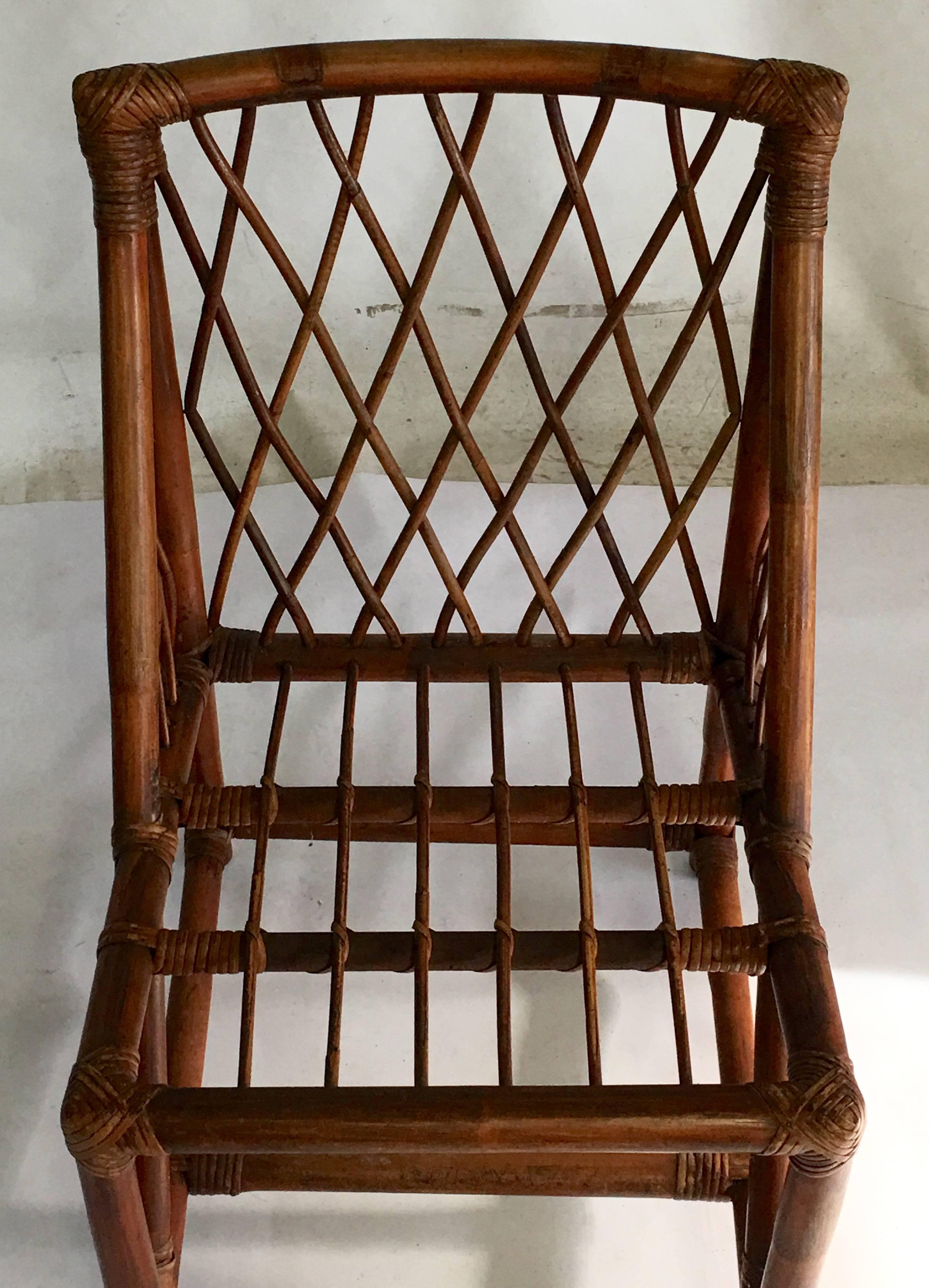  1950s Tommi Parzinger for Willow & Reed Nine Piece Rattan Dining Set 2
