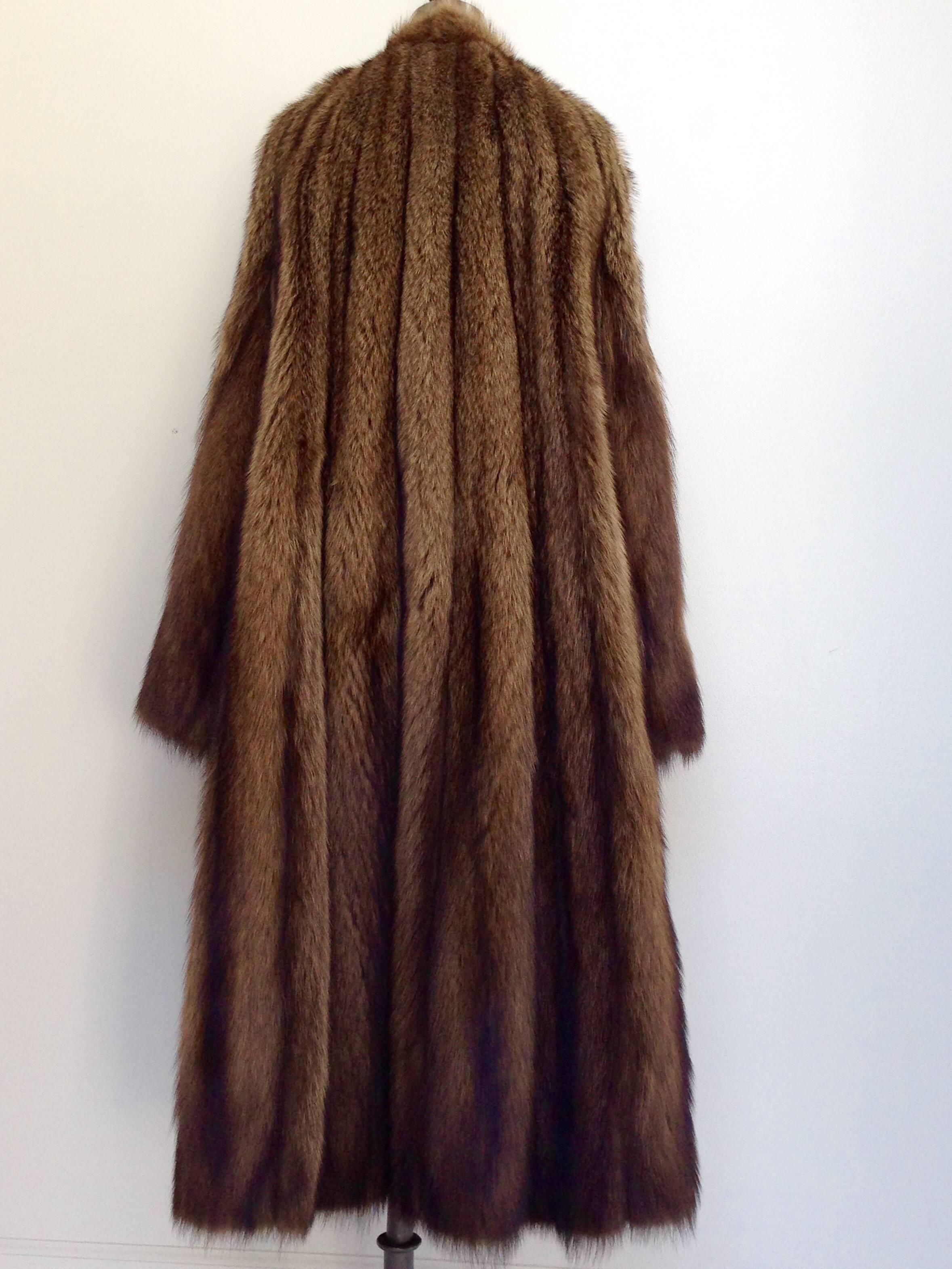 Magnificent full length Mink Coat by, Pierre Balmain, Paris. Custom made for client for, Mannus Furs, Beverly Hills-New York. Fully lined with four invisible toggle front closures. Fits like a medium-large. Billowy flared arm details with a billowy