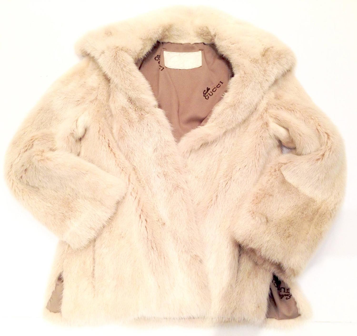 gucci mink white fur coat