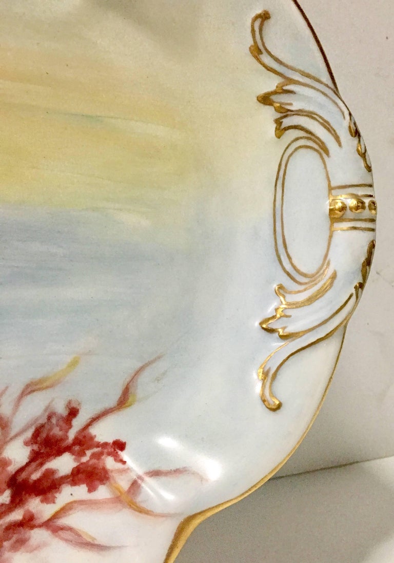 Antique French Limoges Sea Life Fish Serving Platter For Sale at 1stDibs