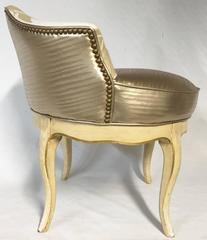 Vintage French Style Chinoiserie Swivel Vanity Stool - "Saturday Sale"